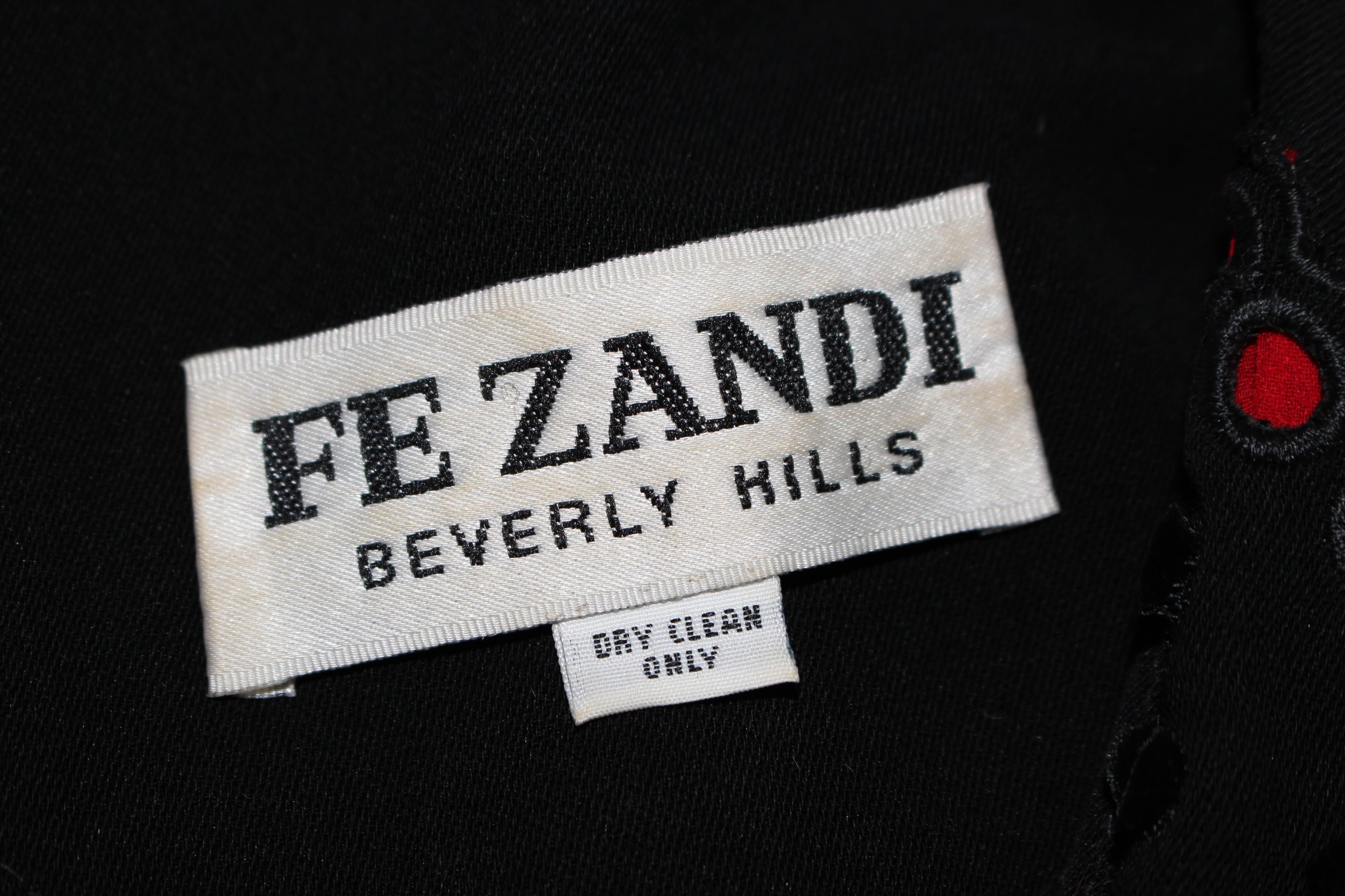 FE ZANDI Vintage Black Floral Bustier Lace Pant Suit Size 8 For Sale 3