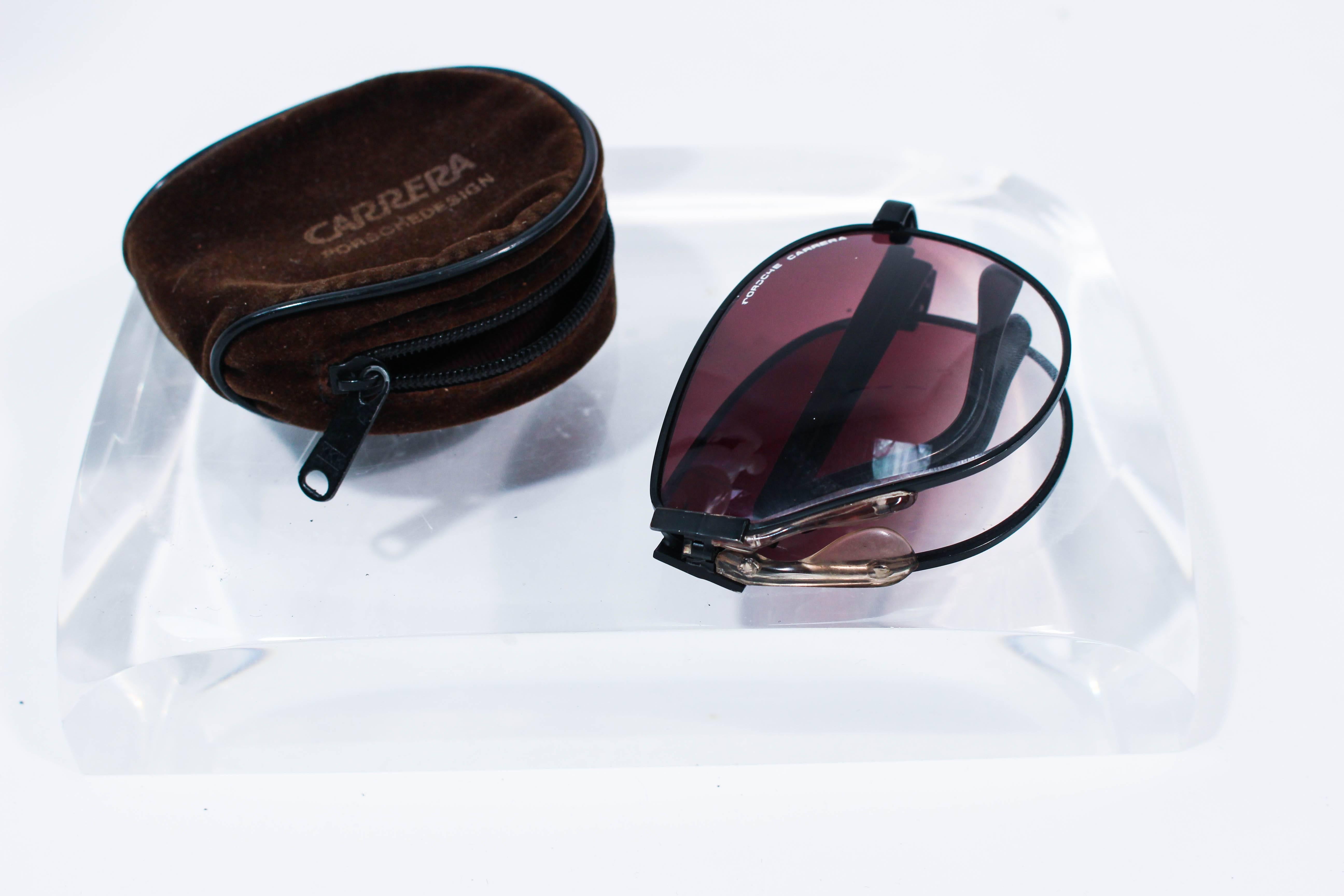 PORSCHE CARRERA Vintage Collapsible Folding Black Frame Aviators  For Sale 3