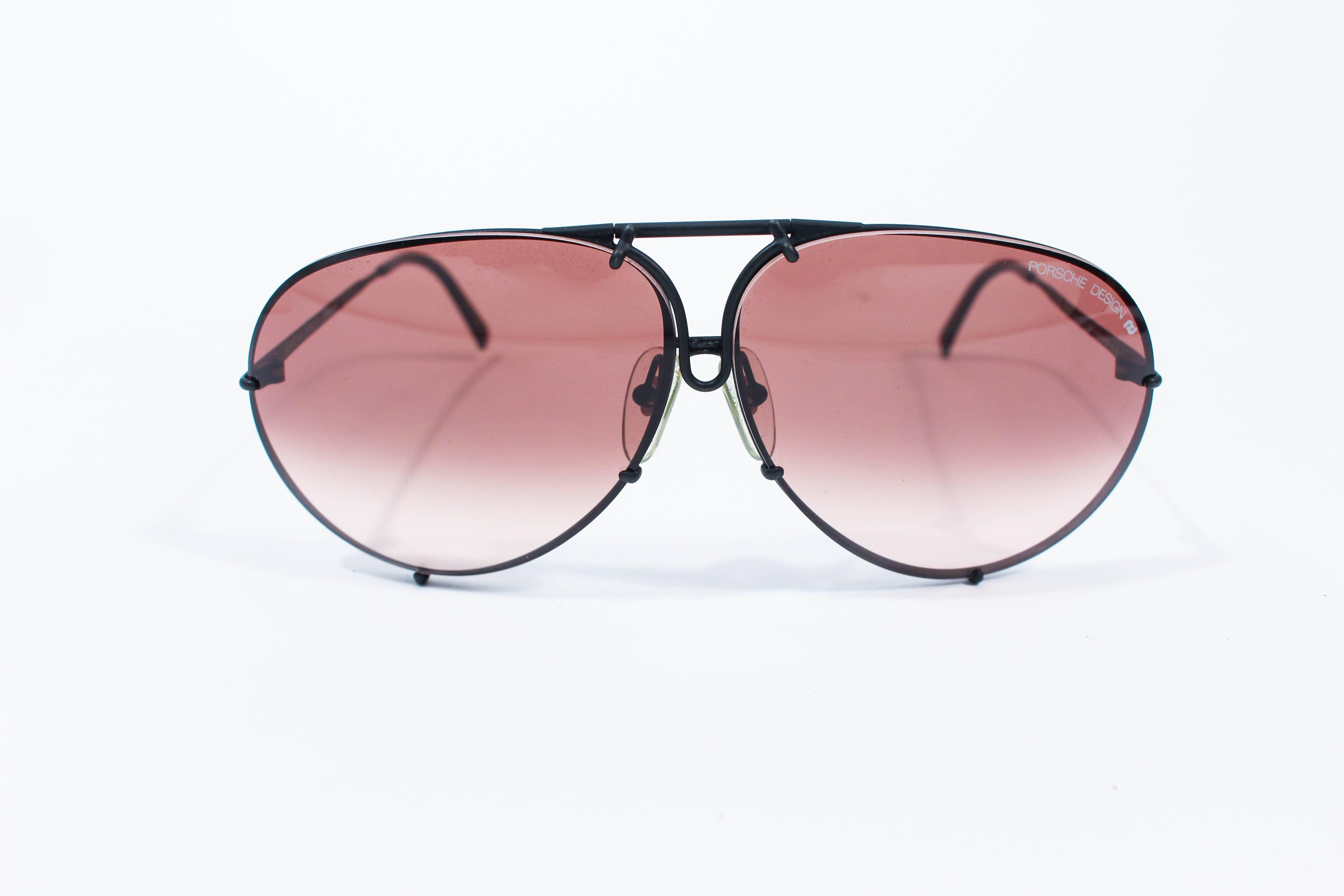 PORSCHE CARRERA - Aviateurs noirs vintage avec lunettes interchangeables - 2 ensembles de coffret en vente 3