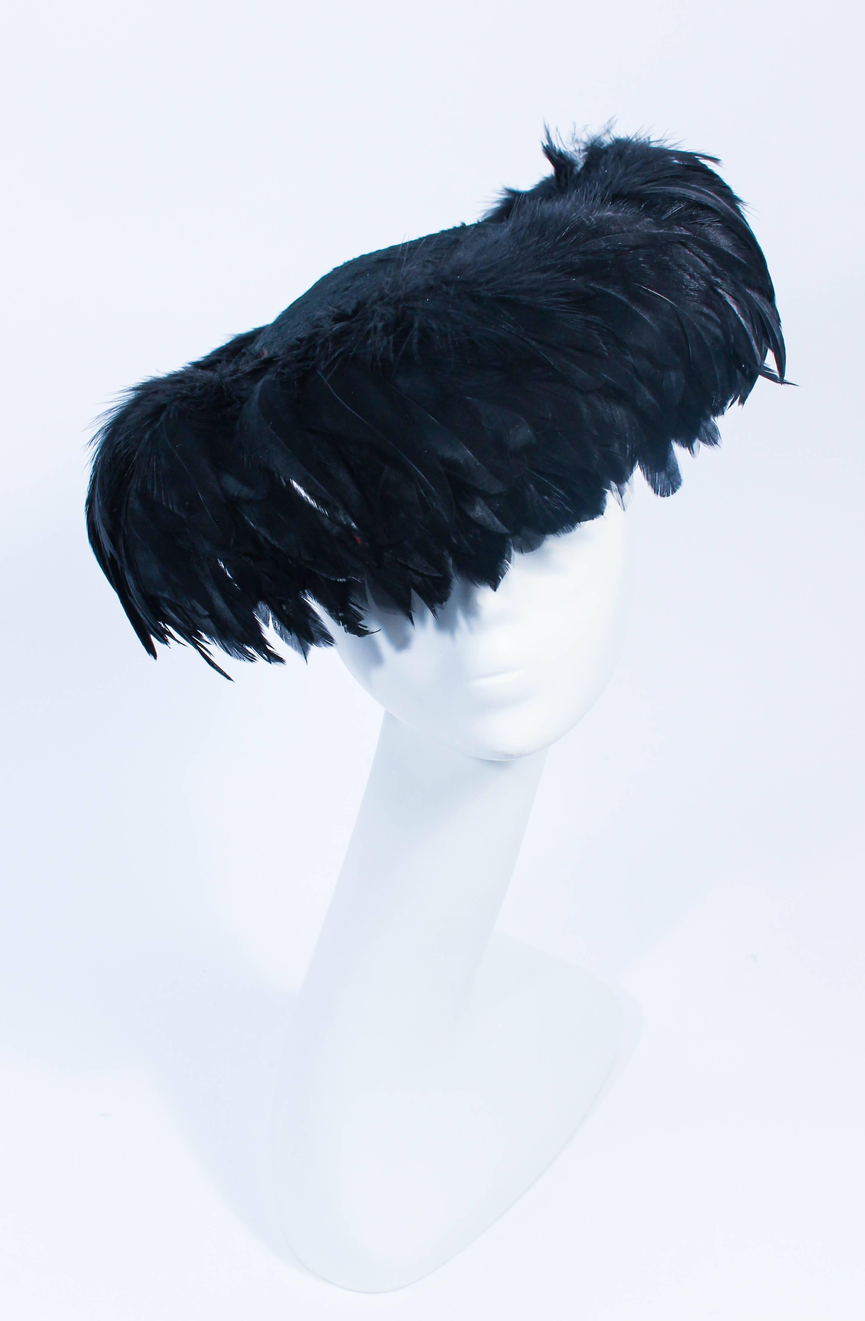 CHRISTINE Vintage 1950's Black Dyed Goose Feather and Sheared Beaver ...