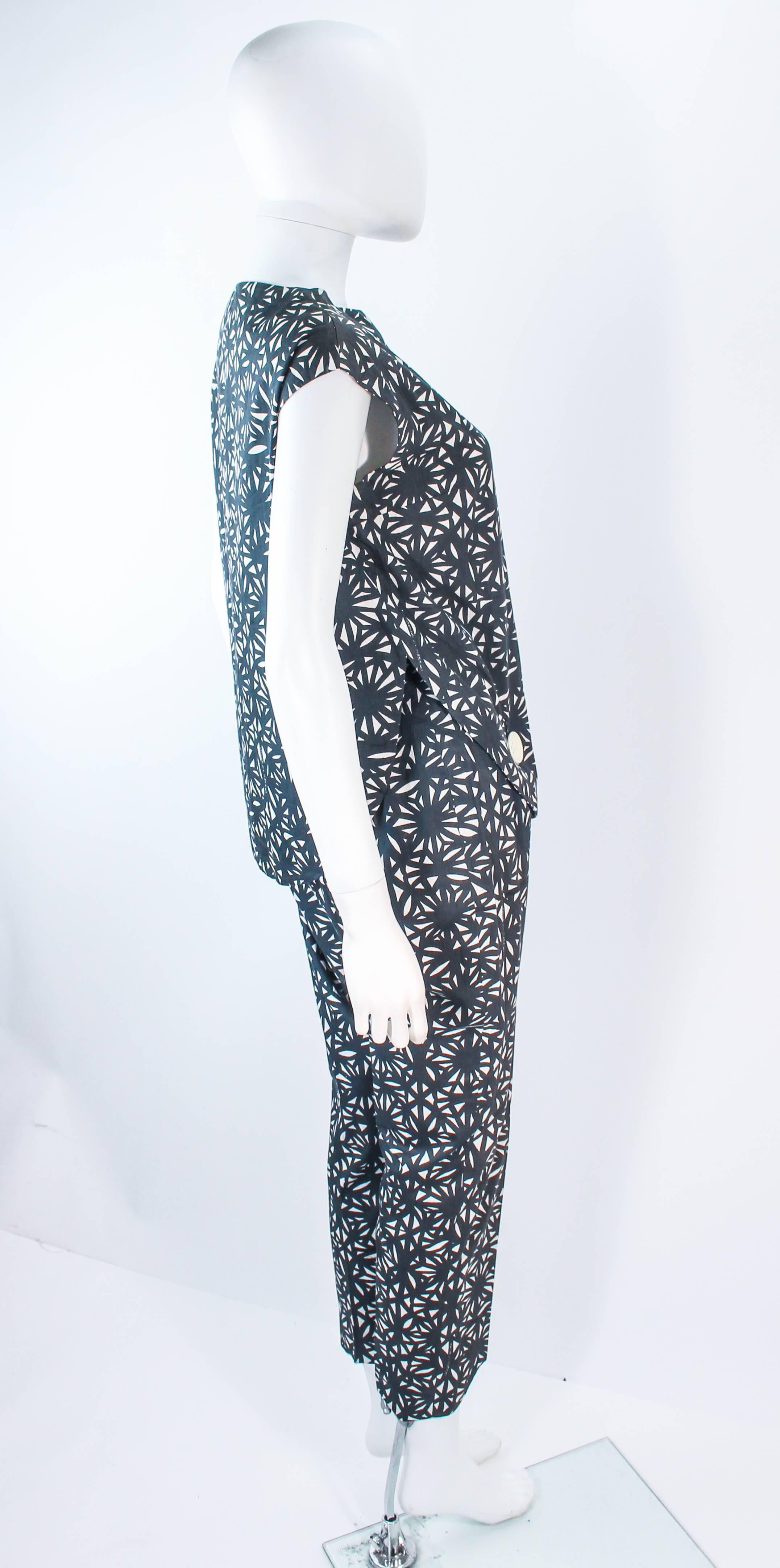 GIANNI BALDINI Vintage Printed Cotton Pants and Top Ensemble Size 4  In Excellent Condition For Sale In Los Angeles, CA