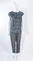 GIANNI BALDINI Vintage Printed Cotton Pants and Top Ensemble Size 4