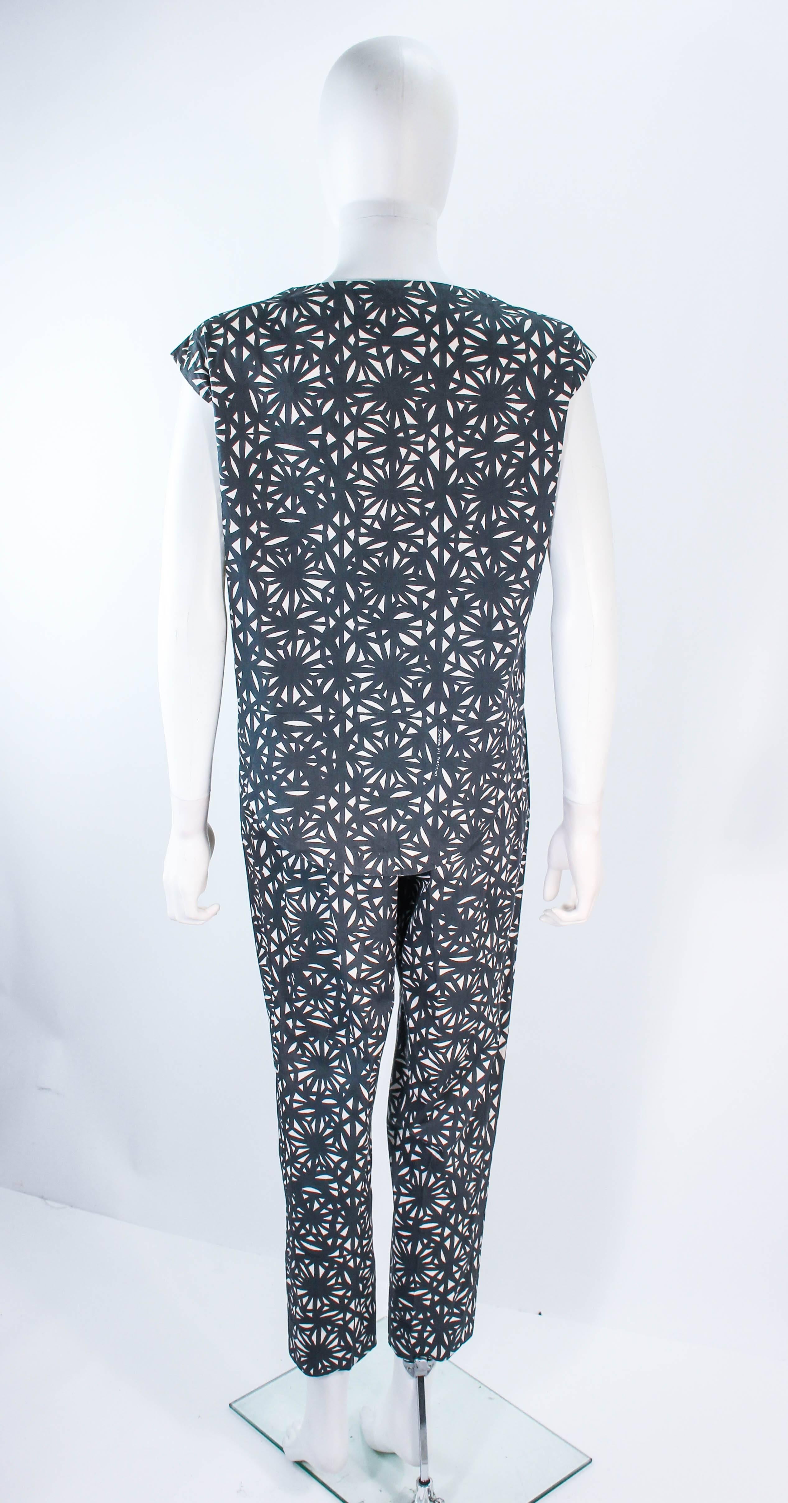 Women's GIANNI BALDINI Vintage Printed Cotton Pants and Top Ensemble Size 4  For Sale