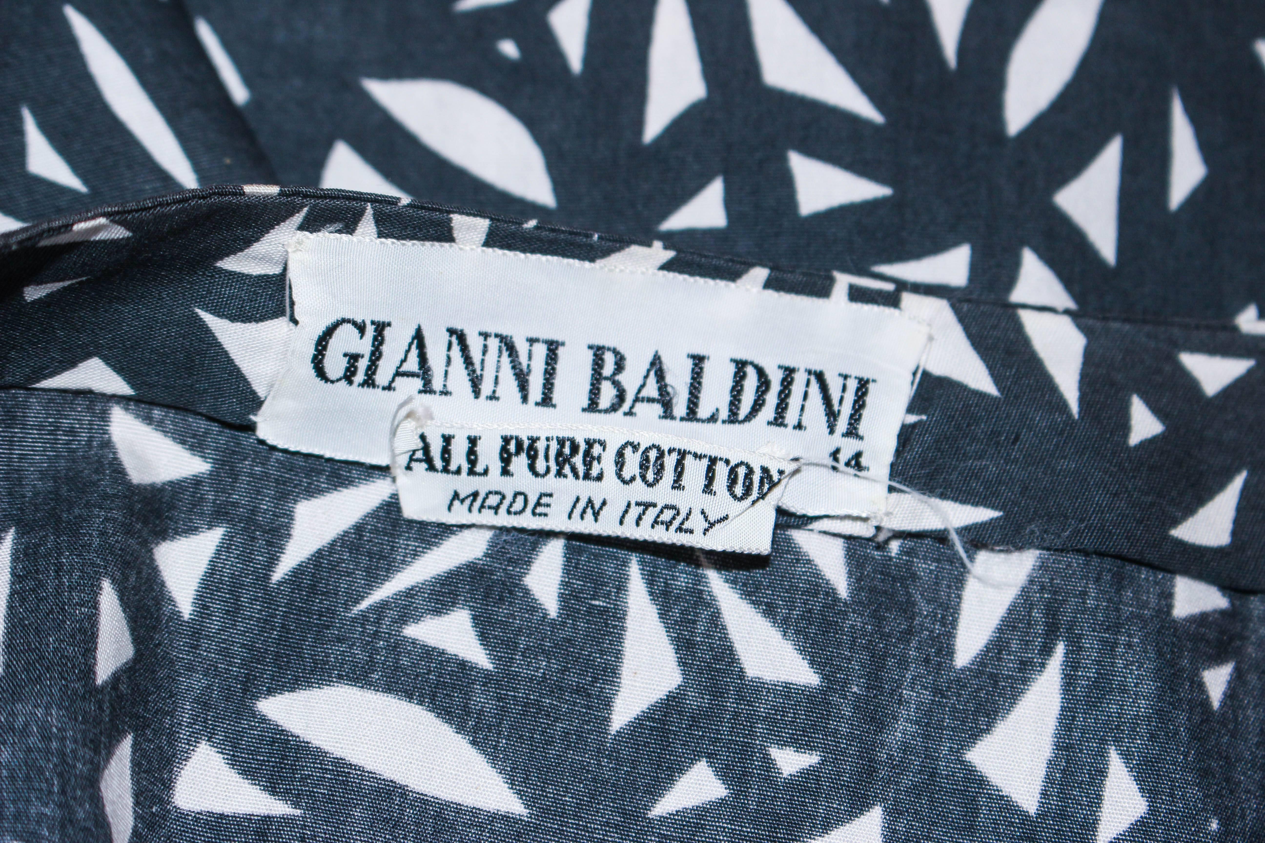 GIANNI BALDINI Vintage Printed Cotton Pants and Top Ensemble Size 4  For Sale 3