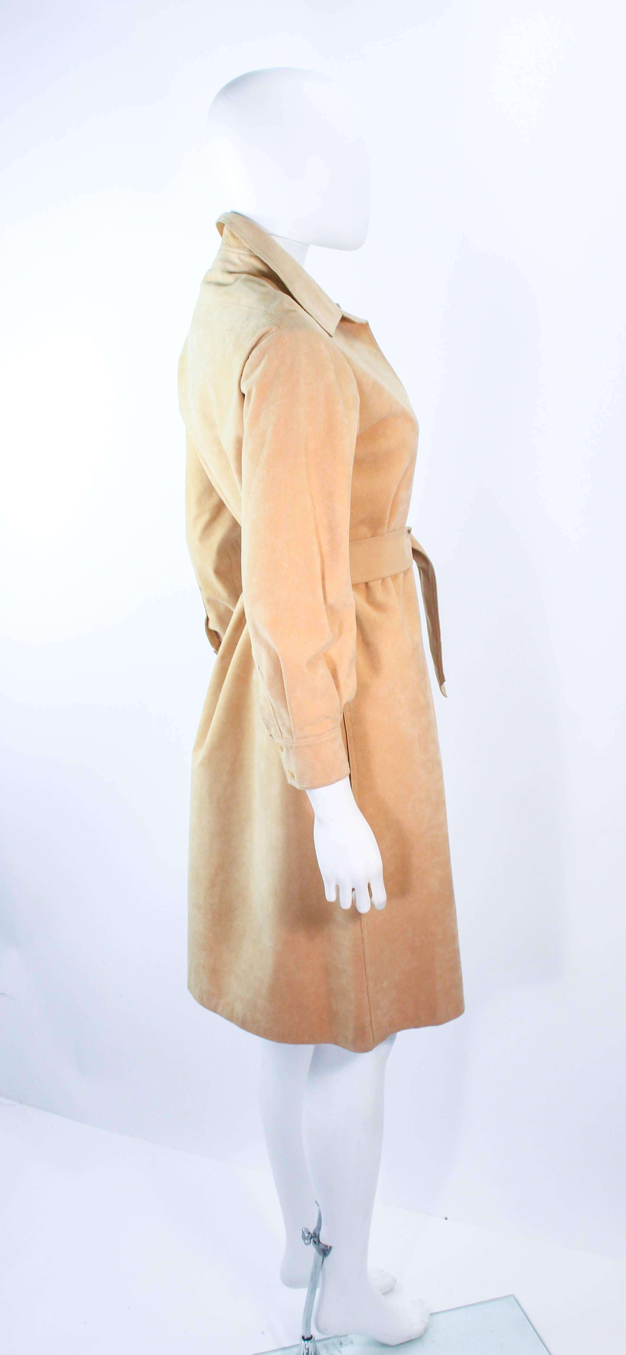 HALSTON Vintage Beige Suede Dress Size 4 6 3