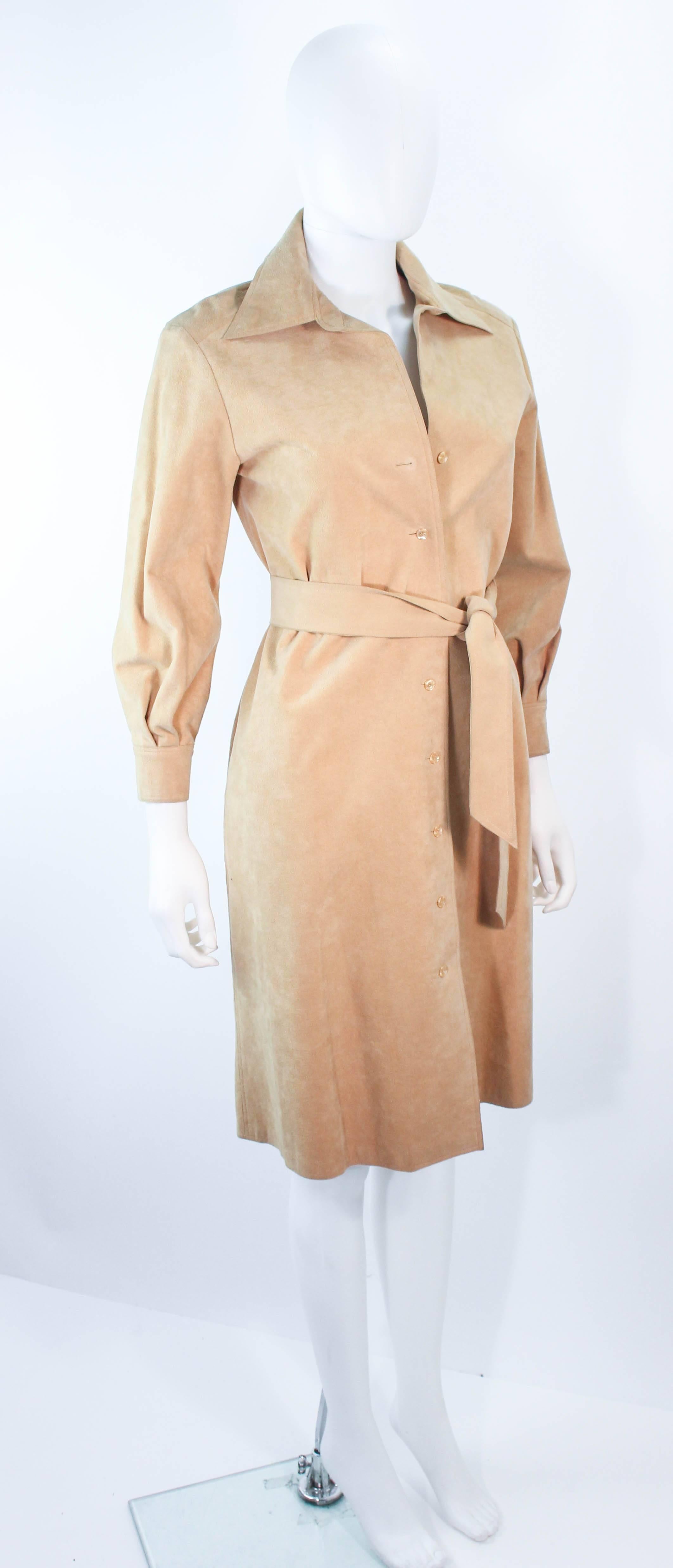 Women's HALSTON Vintage Beige Suede Dress Size 4 6