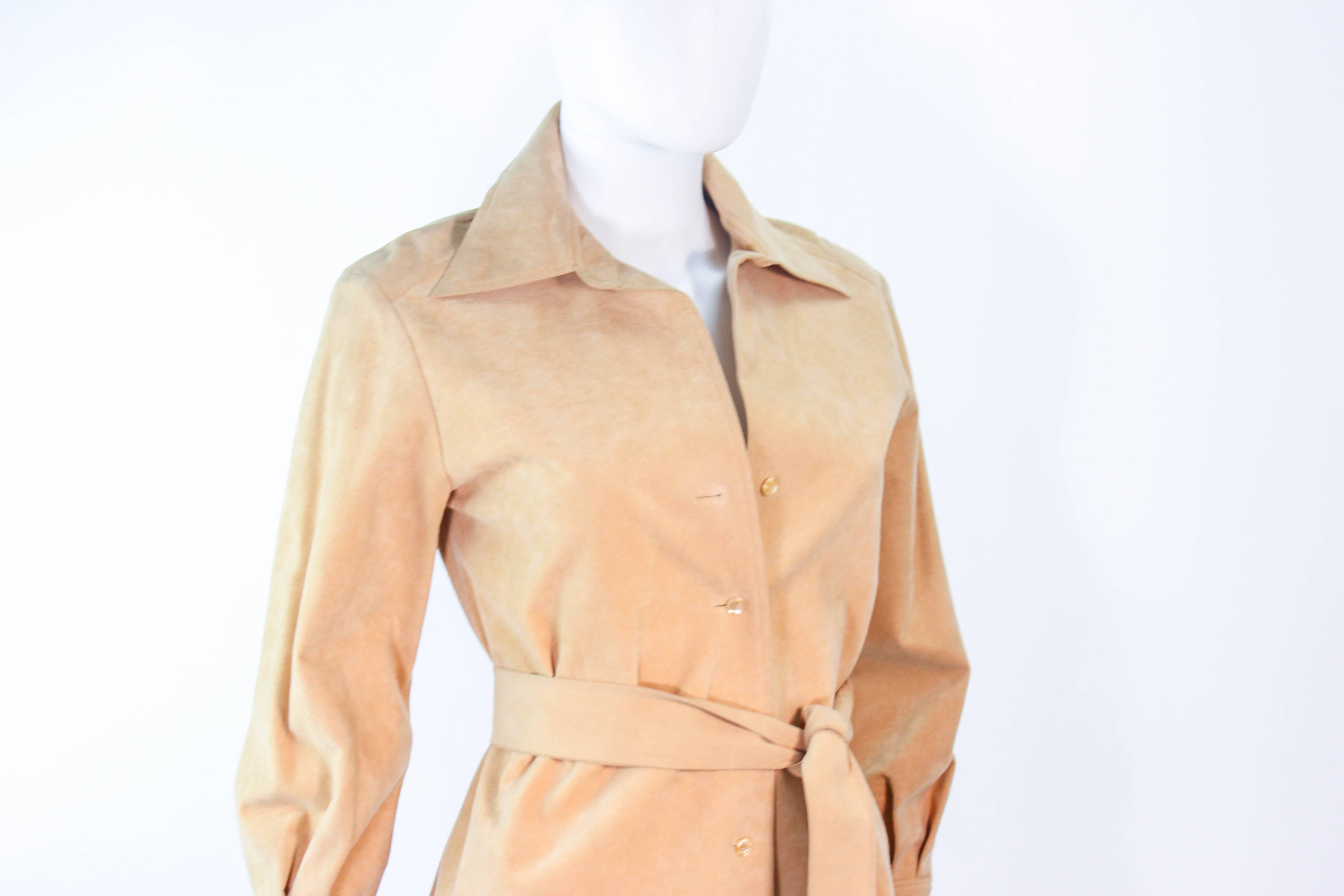 HALSTON Vintage Beige Suede Dress Size 4 6 2