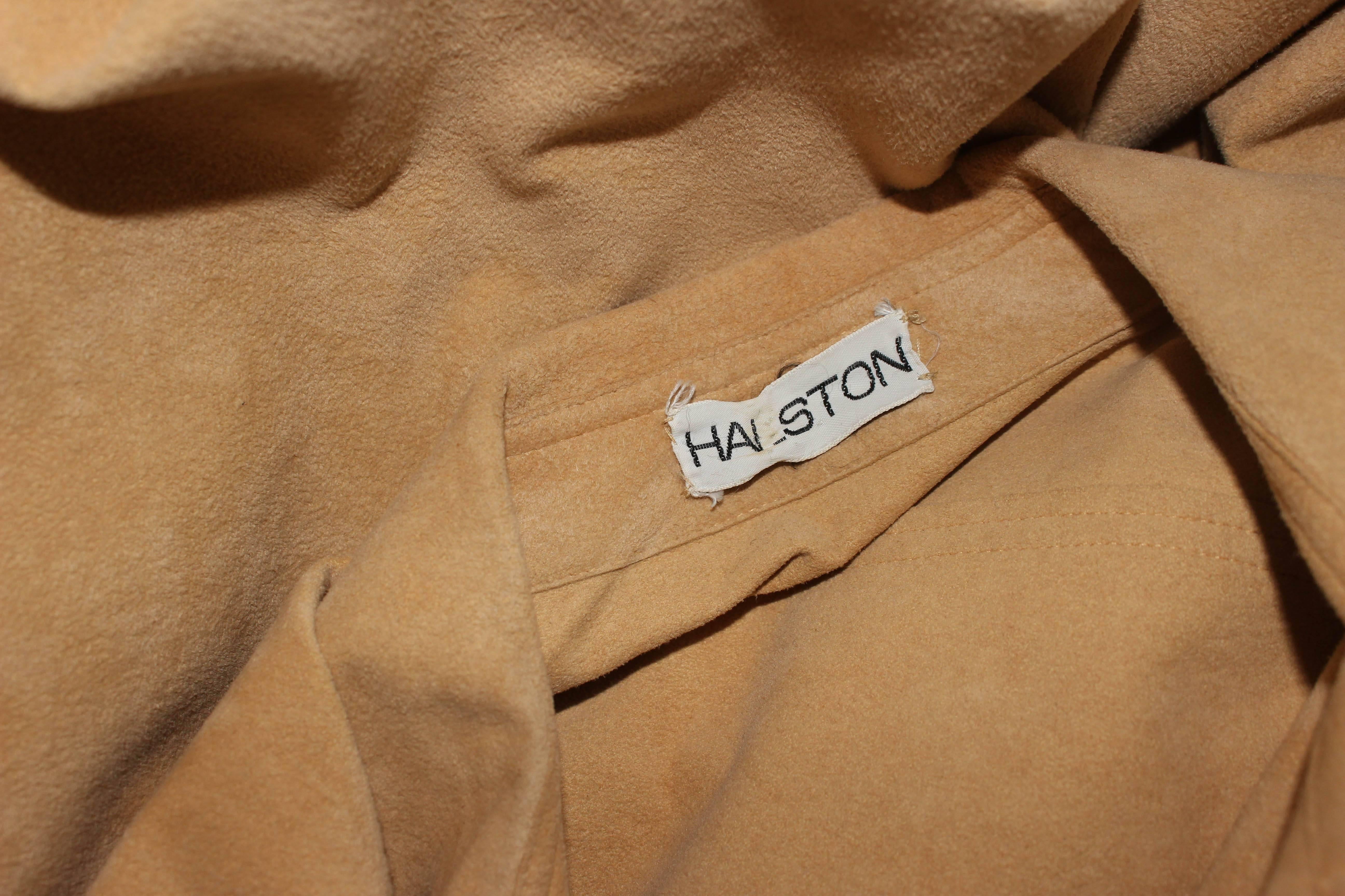 HALSTON Vintage Beige Suede Dress Size 4 6 6