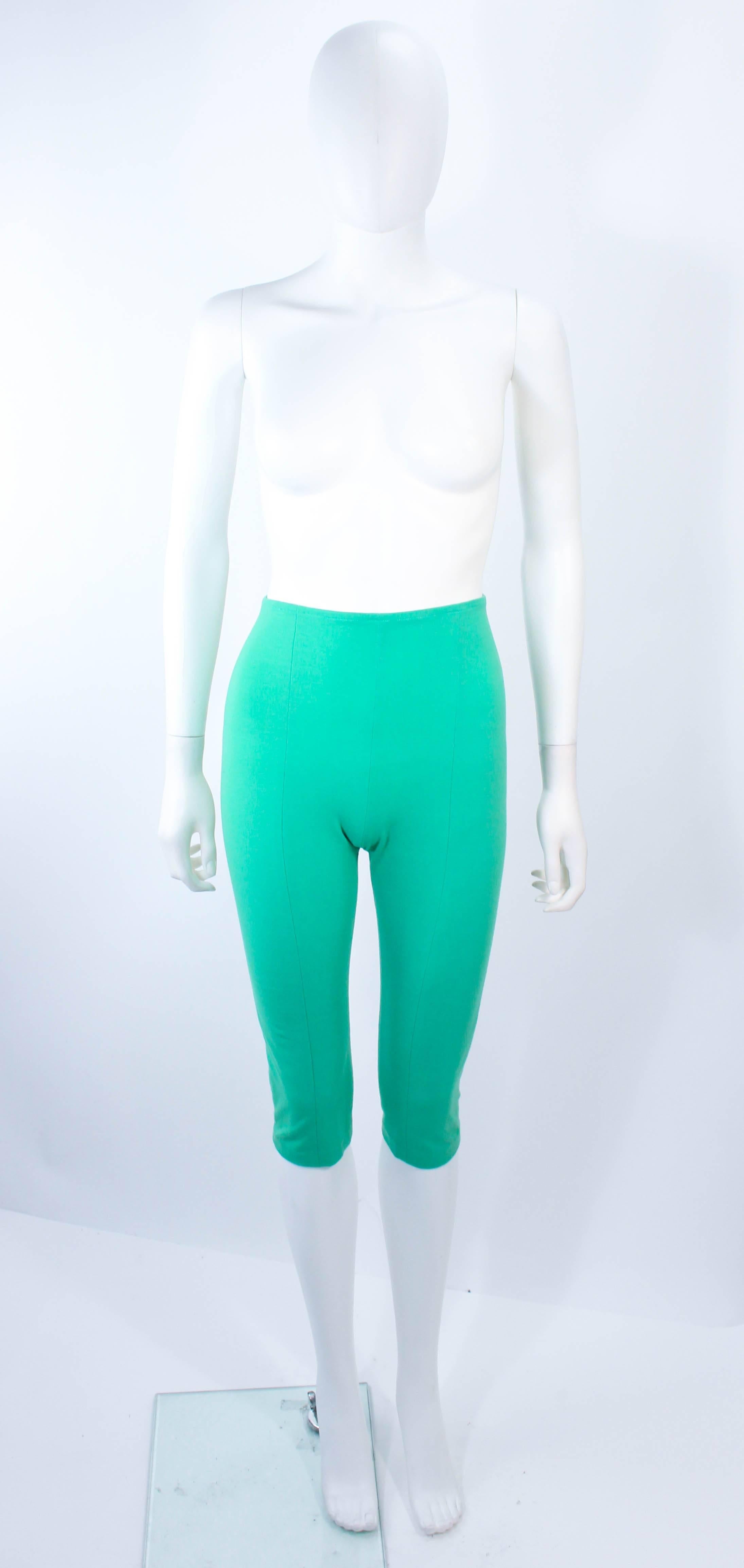 NORMA KAMALI OMO Mint Green Stretch Knit Trapeze Dress and Crop Pants Size M P For Sale 2