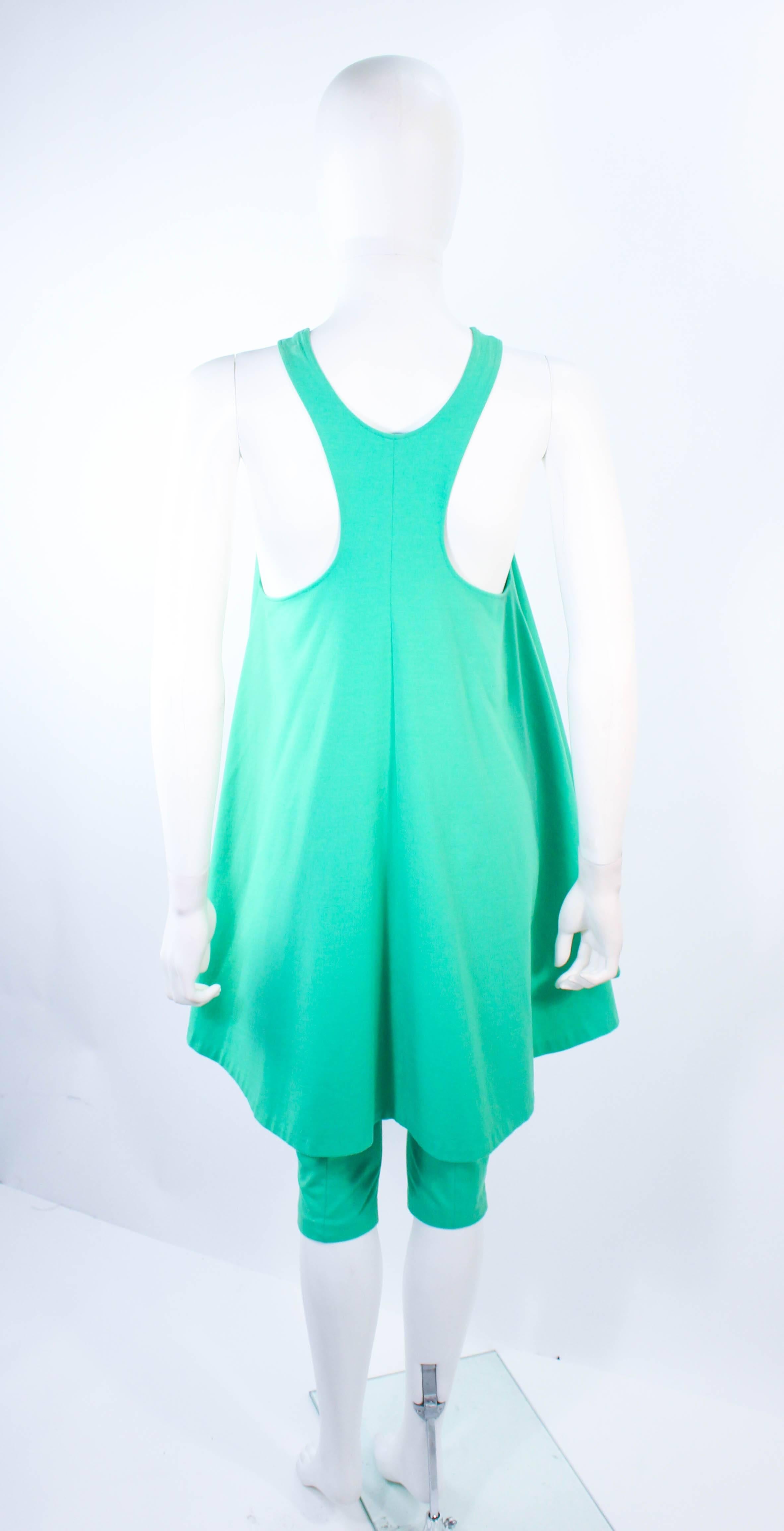 Women's NORMA KAMALI OMO Mint Green Stretch Knit Trapeze Dress and Crop Pants Size M P For Sale