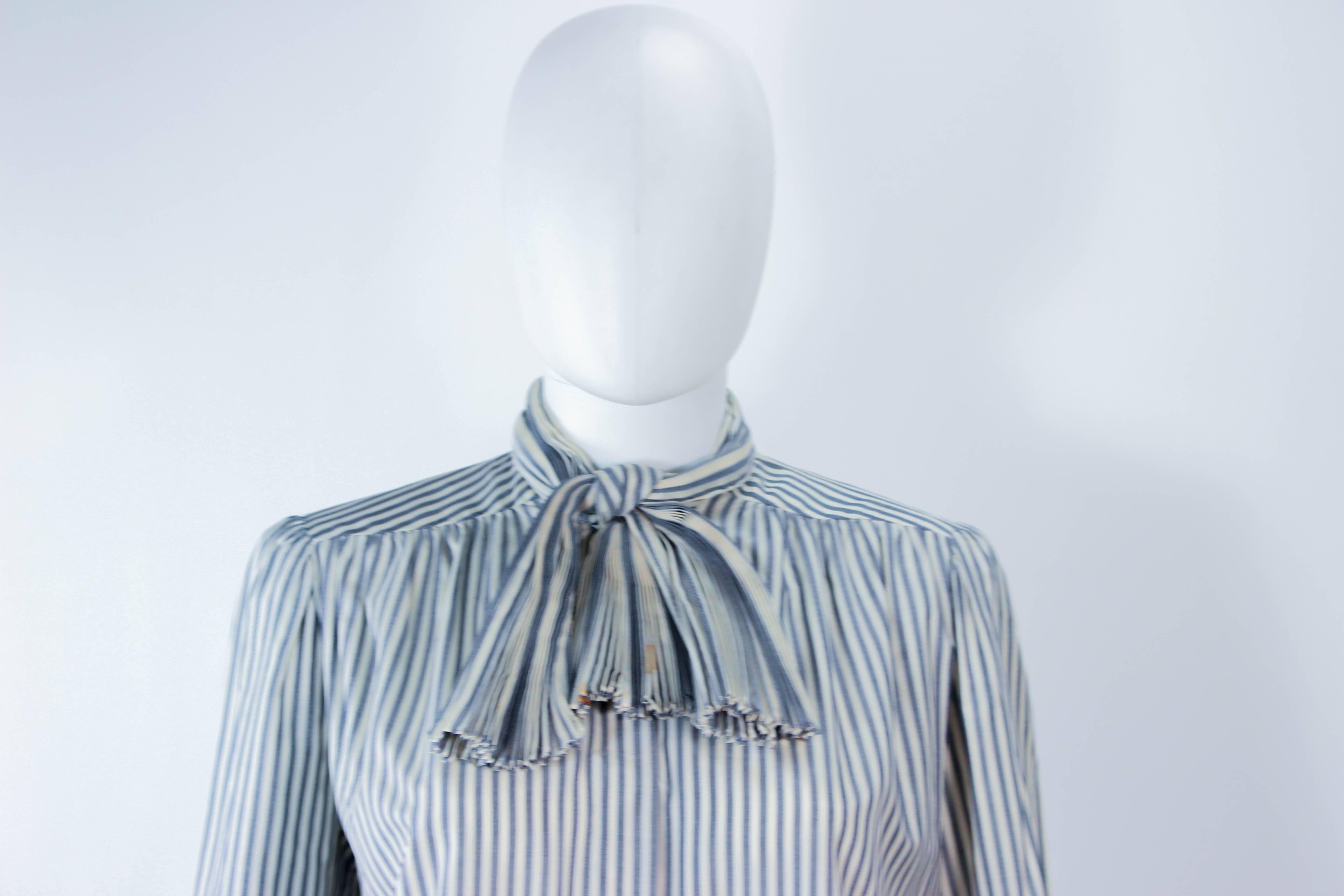 blue pinstripe blouse