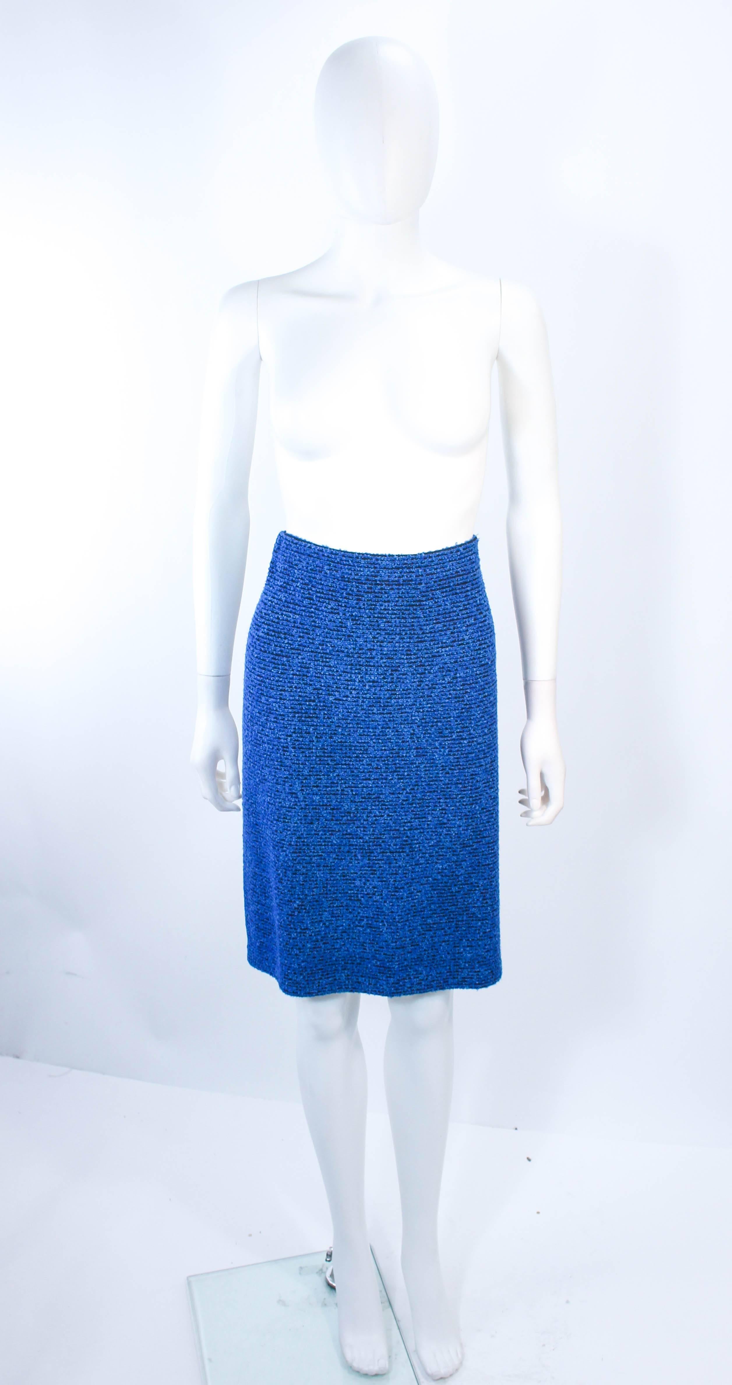 ST. JOHN Vintage Royal Blue Stretch Wool Skirt Suit Size 14 3