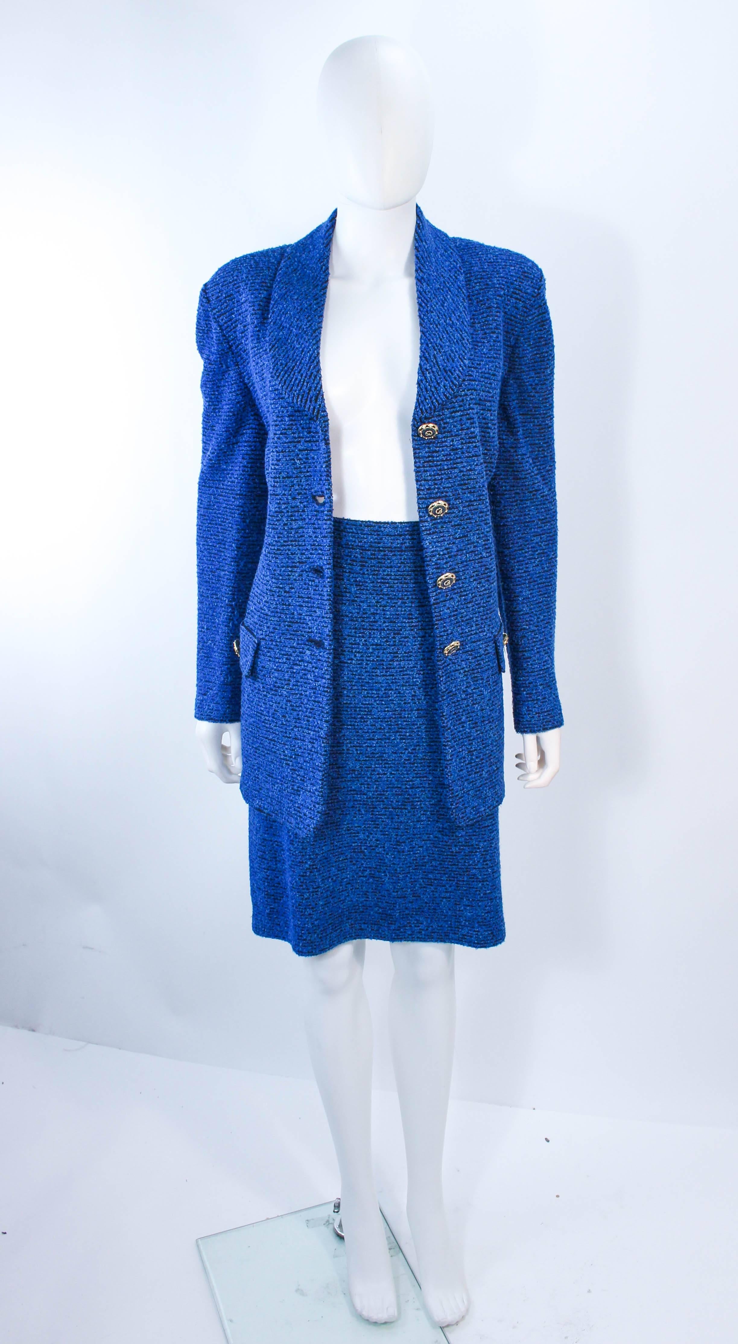 royal blue blazer and skirt set