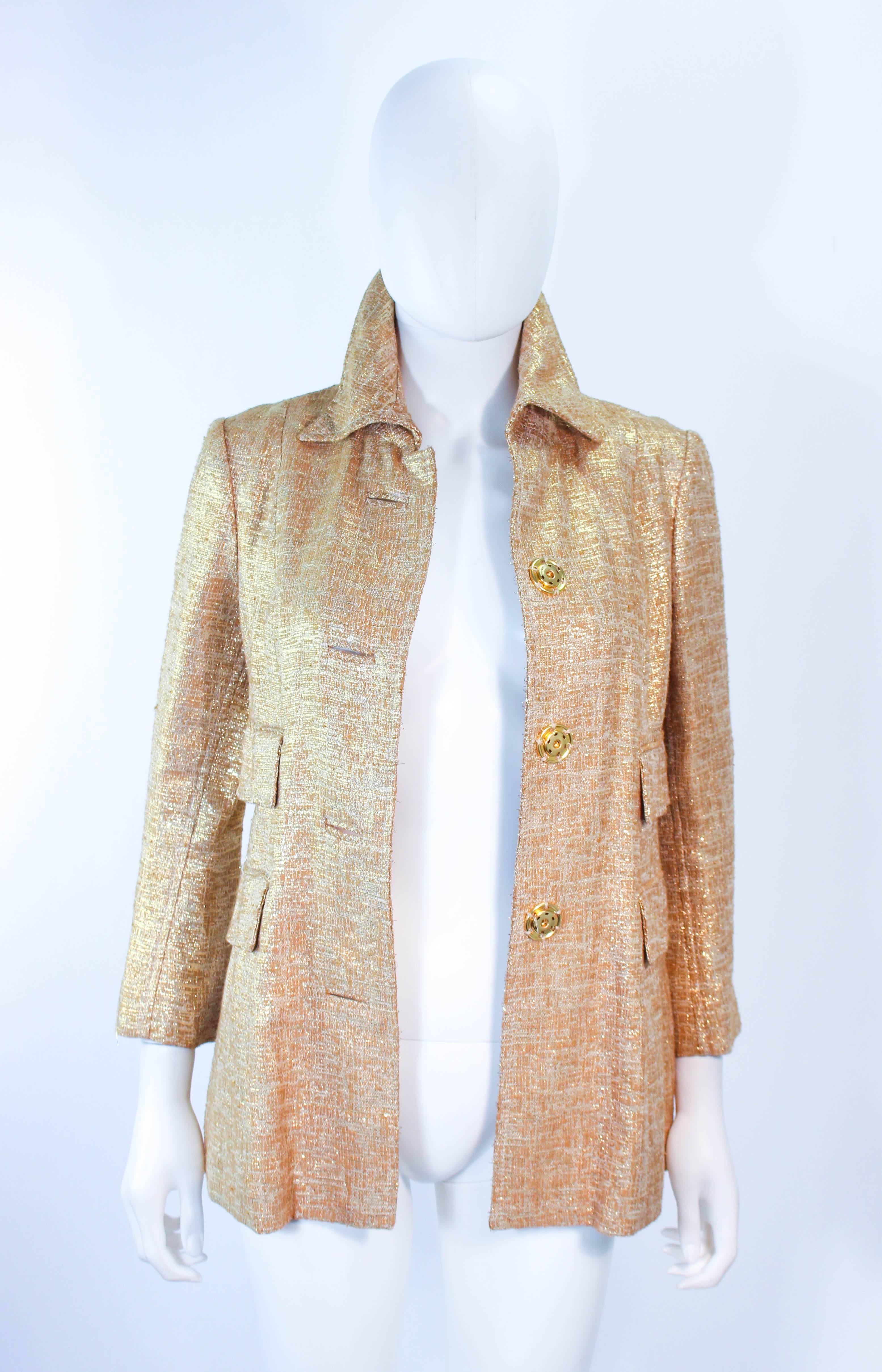 DOLCE AND GABBANA Gold Metallic Jacket Size 40 4
