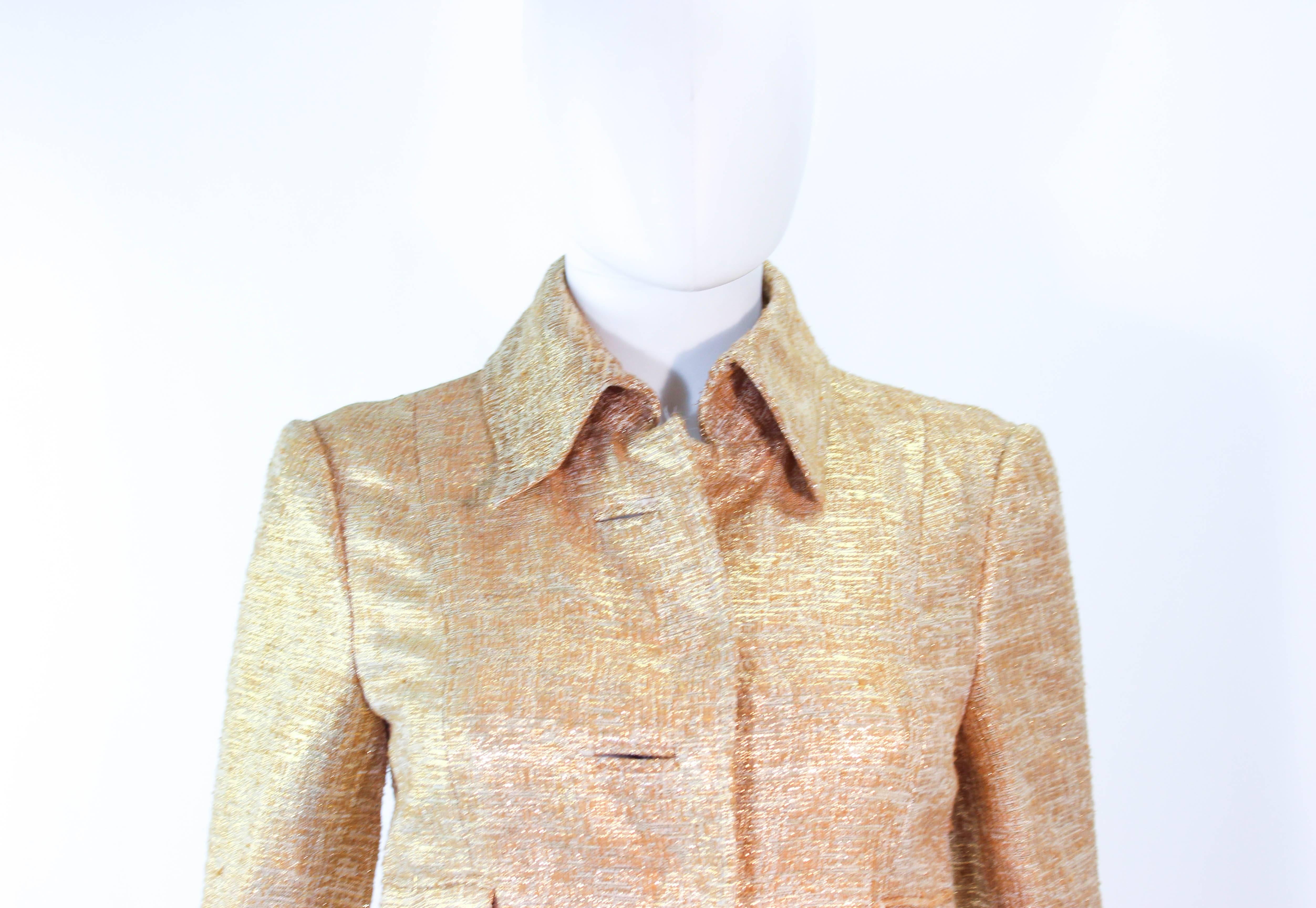 DOLCE AND GABBANA Gold Metallic Jacket Size 40 In Excellent Condition In Los Angeles, CA