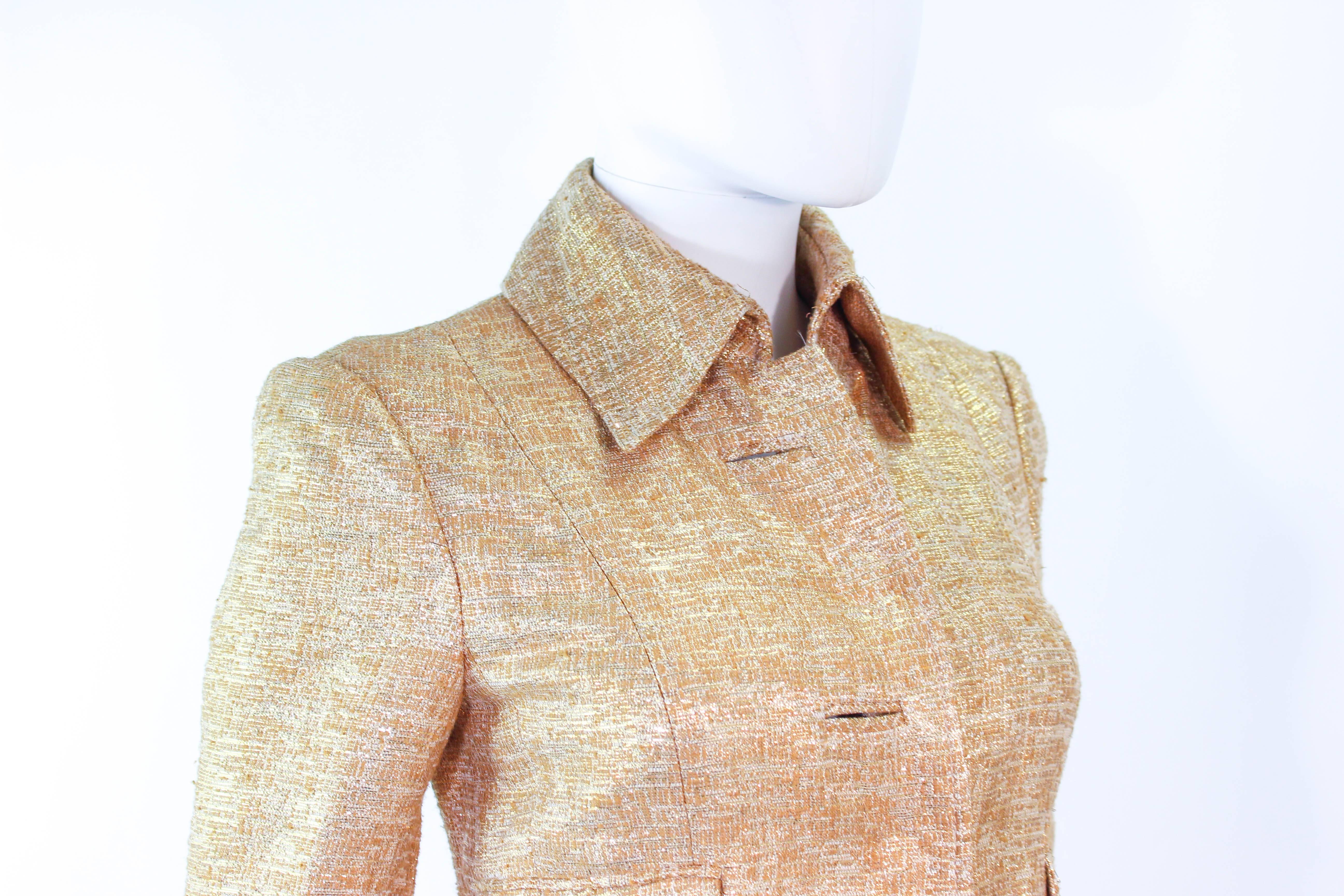 Women's DOLCE AND GABBANA Gold Metallic Jacket Size 40