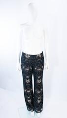 OZBEK Ultra Black Pants with Metal Sequin Applique Size 4 6