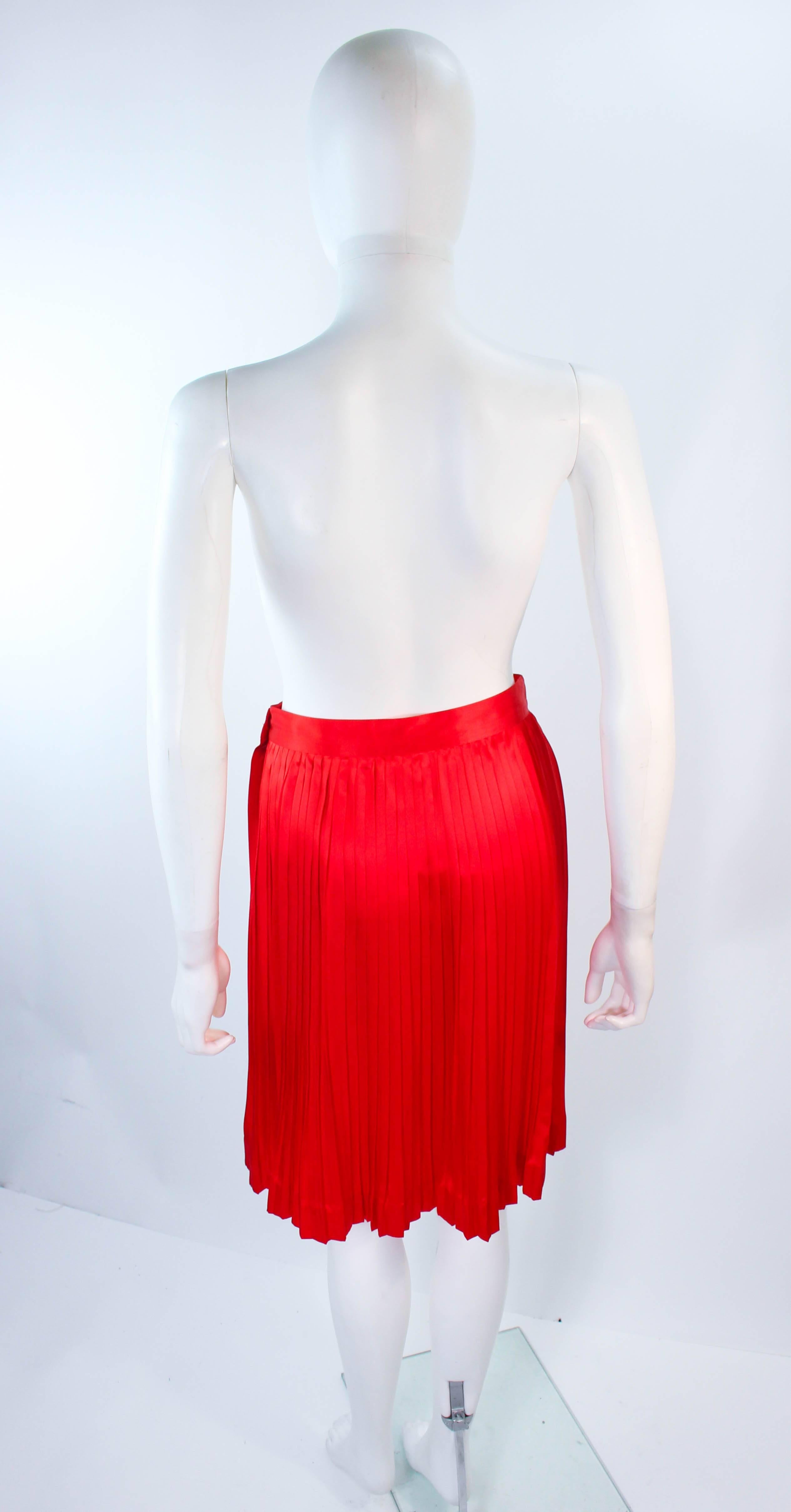 CHRISTIAN DIOR Vintage Silk Pleated Skirt Size 4 In Excellent Condition In Los Angeles, CA