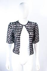 ANTIQUE 1930'S Tulle & Chocolate Bronze Sequin Applique Jacket Size 4