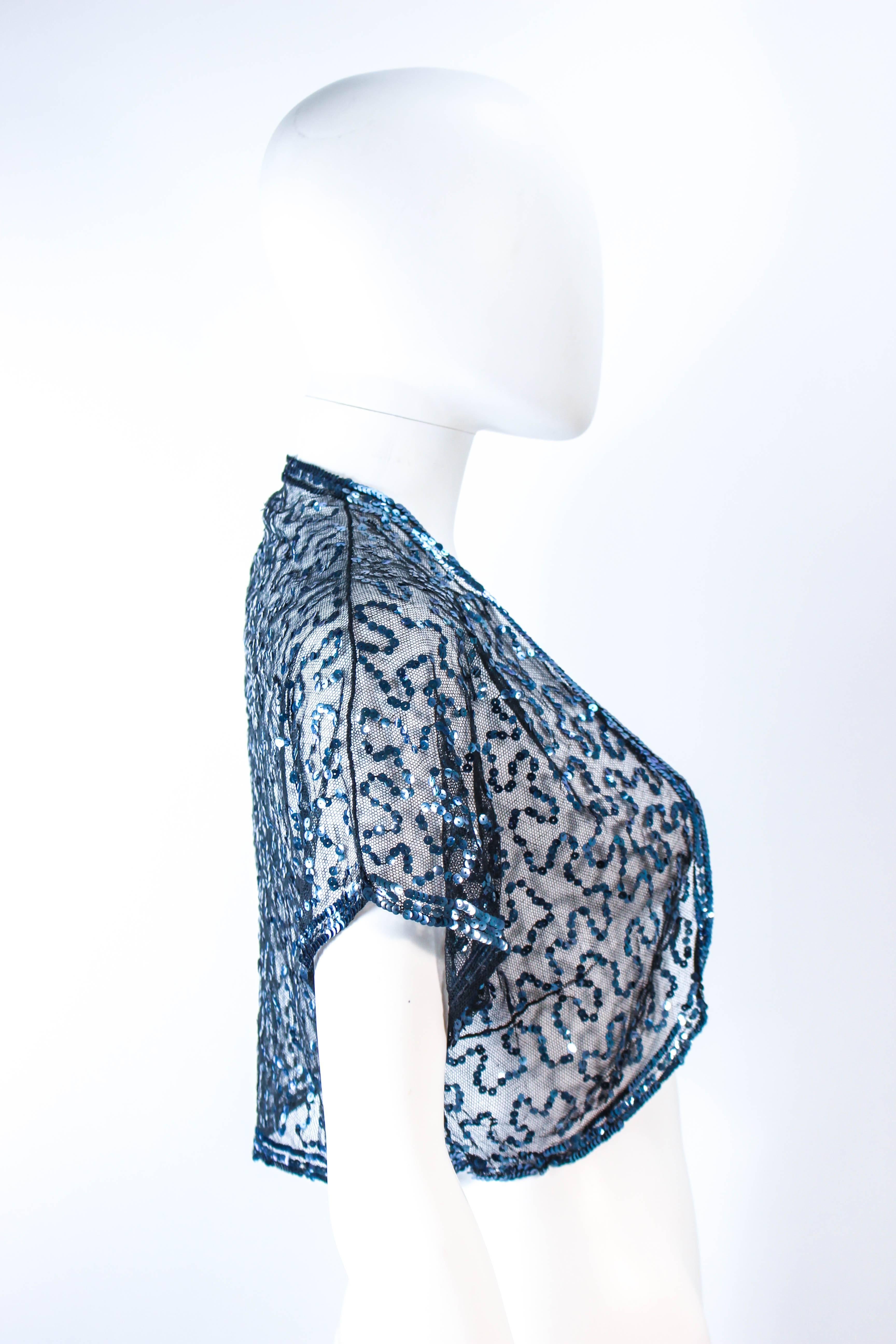 ANTIGUO Bolero de Lentejuelas y Tul Azul Años 30 Talla 2 4 en venta 3
