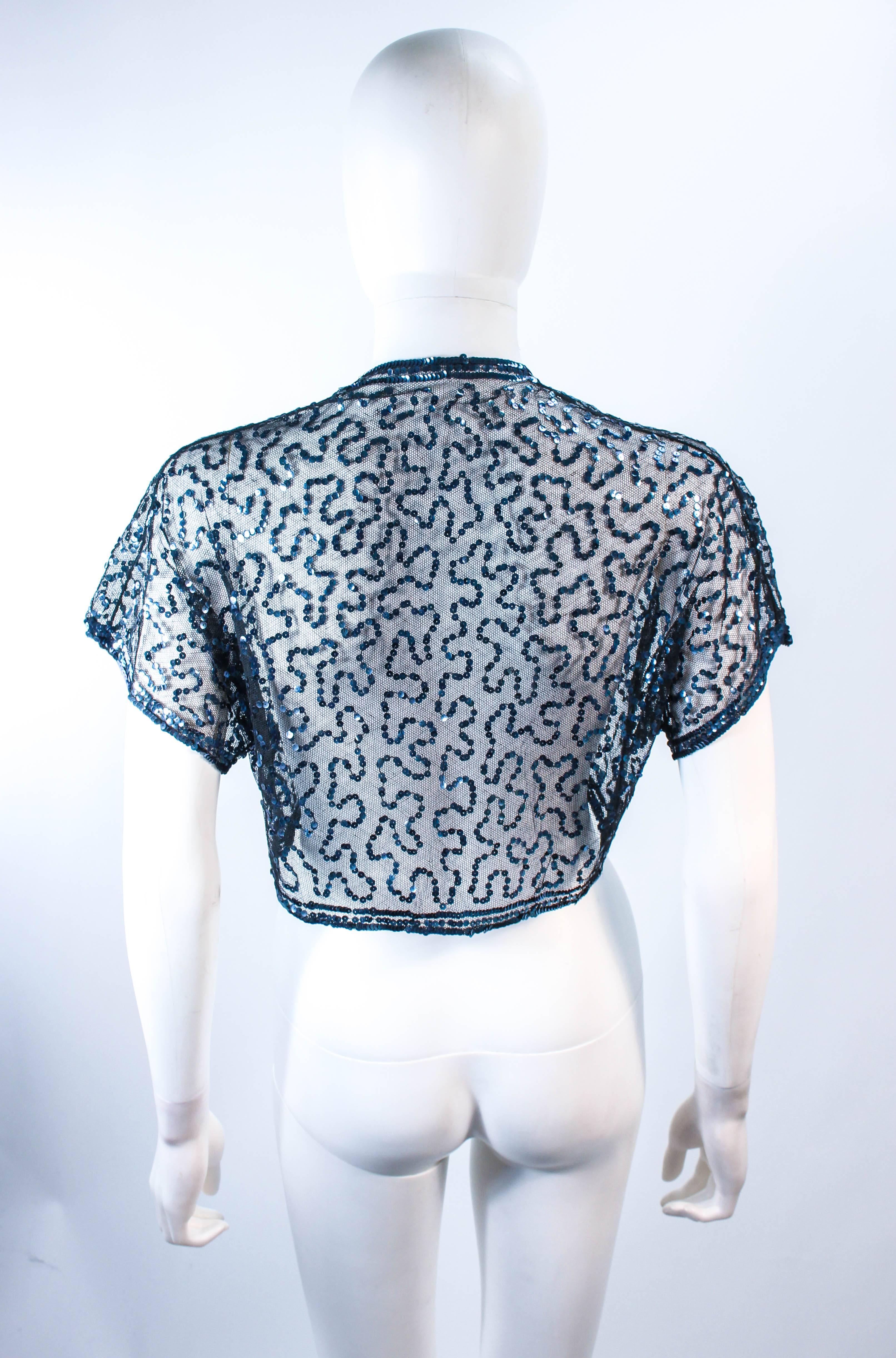 ANTIGUO Bolero de Lentejuelas y Tul Azul Años 30 Talla 2 4 en venta 4