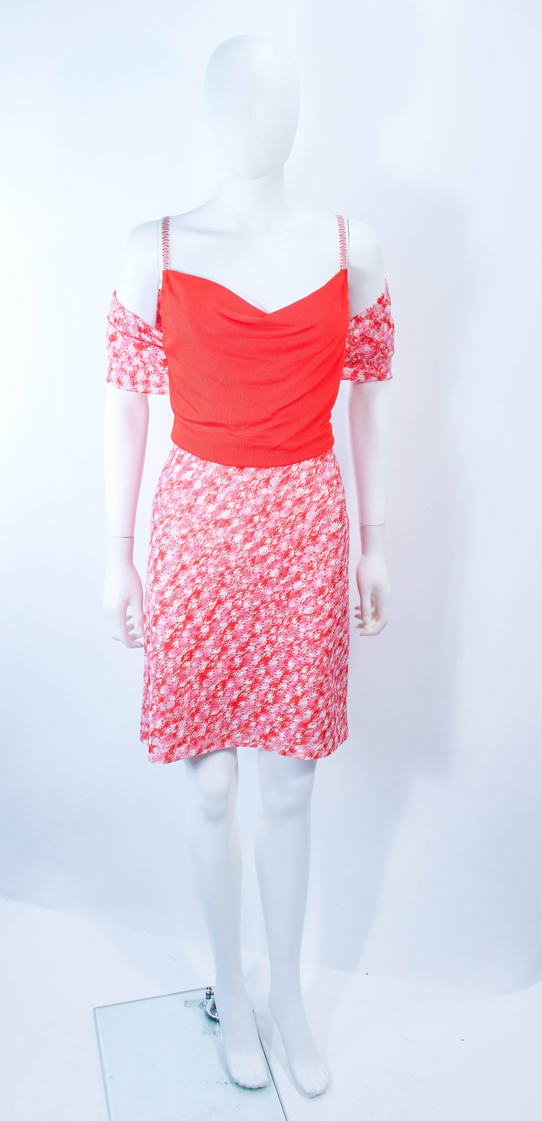 Red MISSONI Orange and Pink Knit Dress with Wrap Set Size 40 For Sale