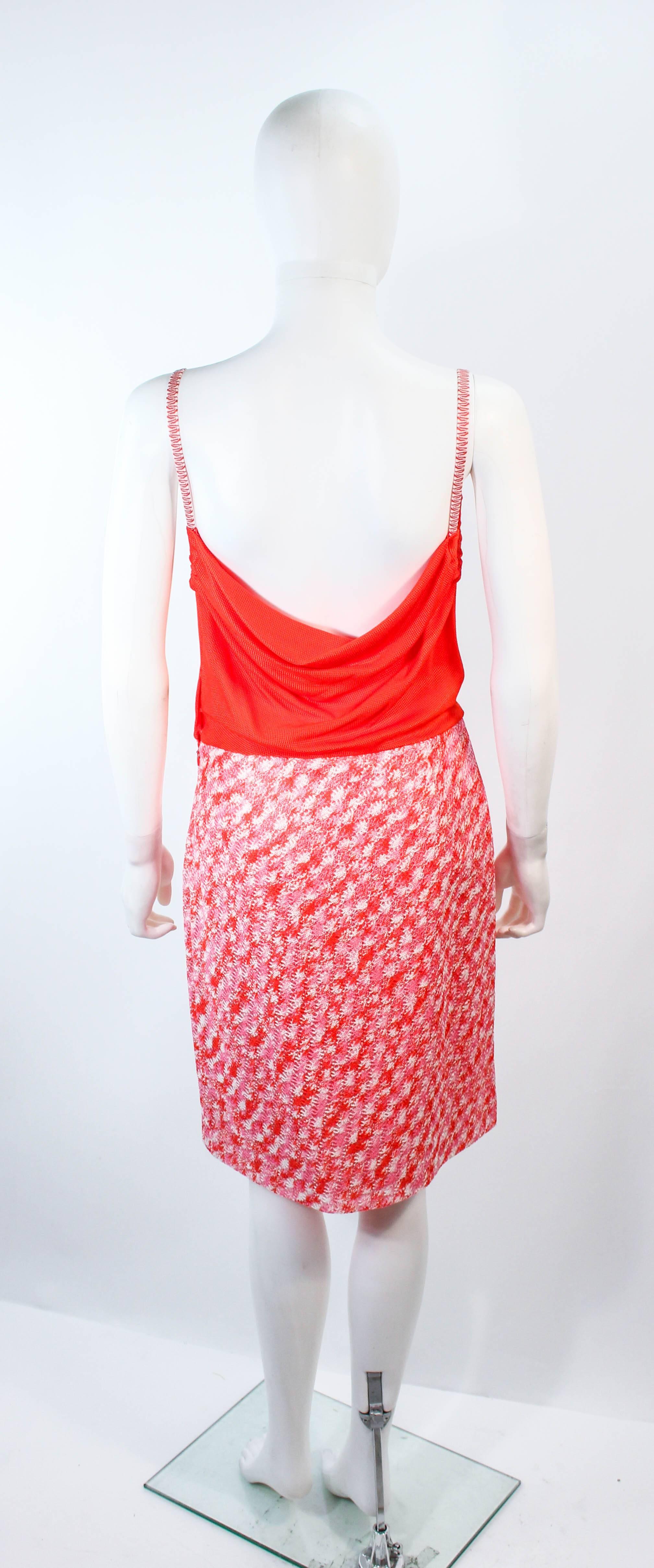 Women's MISSONI Orange and Pink Knit Dress with Wrap Set Size 40 For Sale