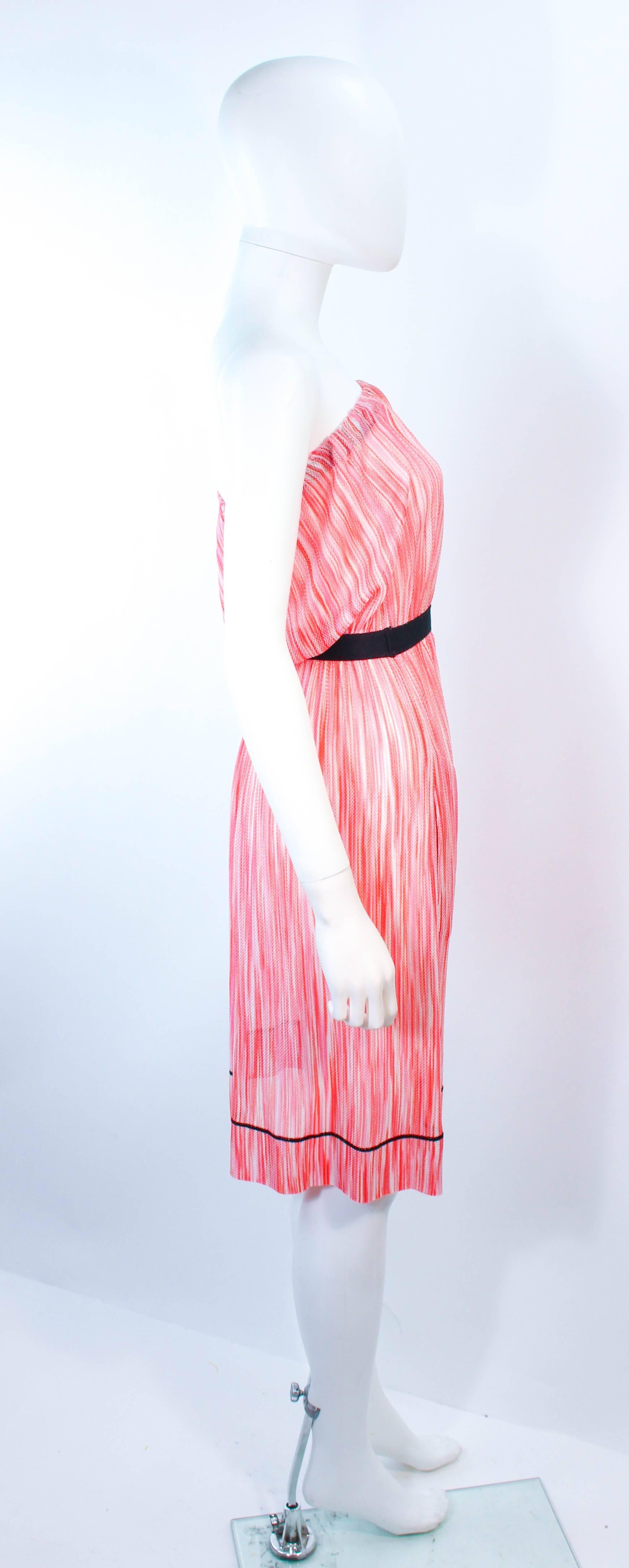 MISSONI White Orange and Pink Knit Strapless Dress Size 4 6 For Sale 1