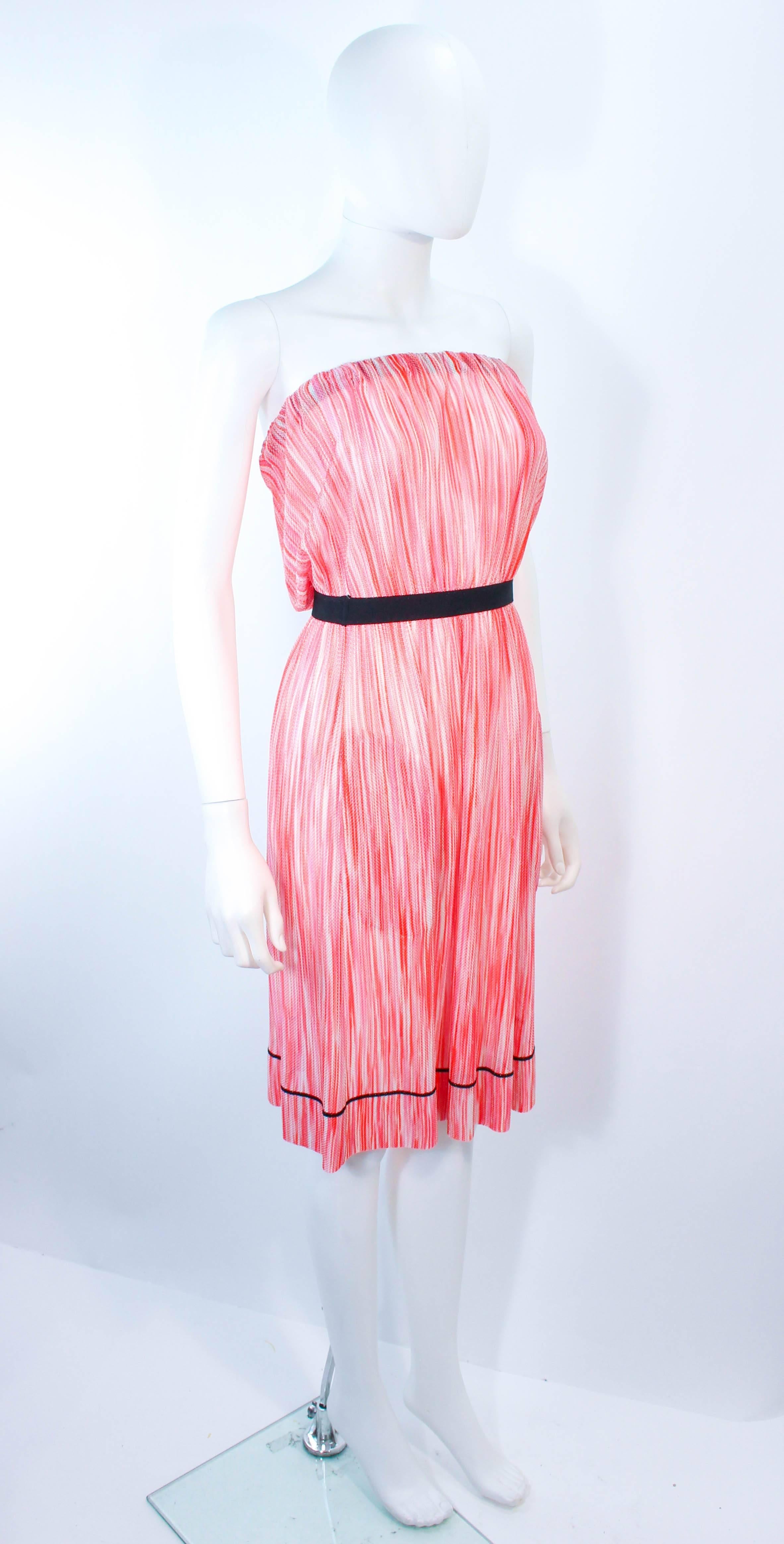 pink and orange strapless dress