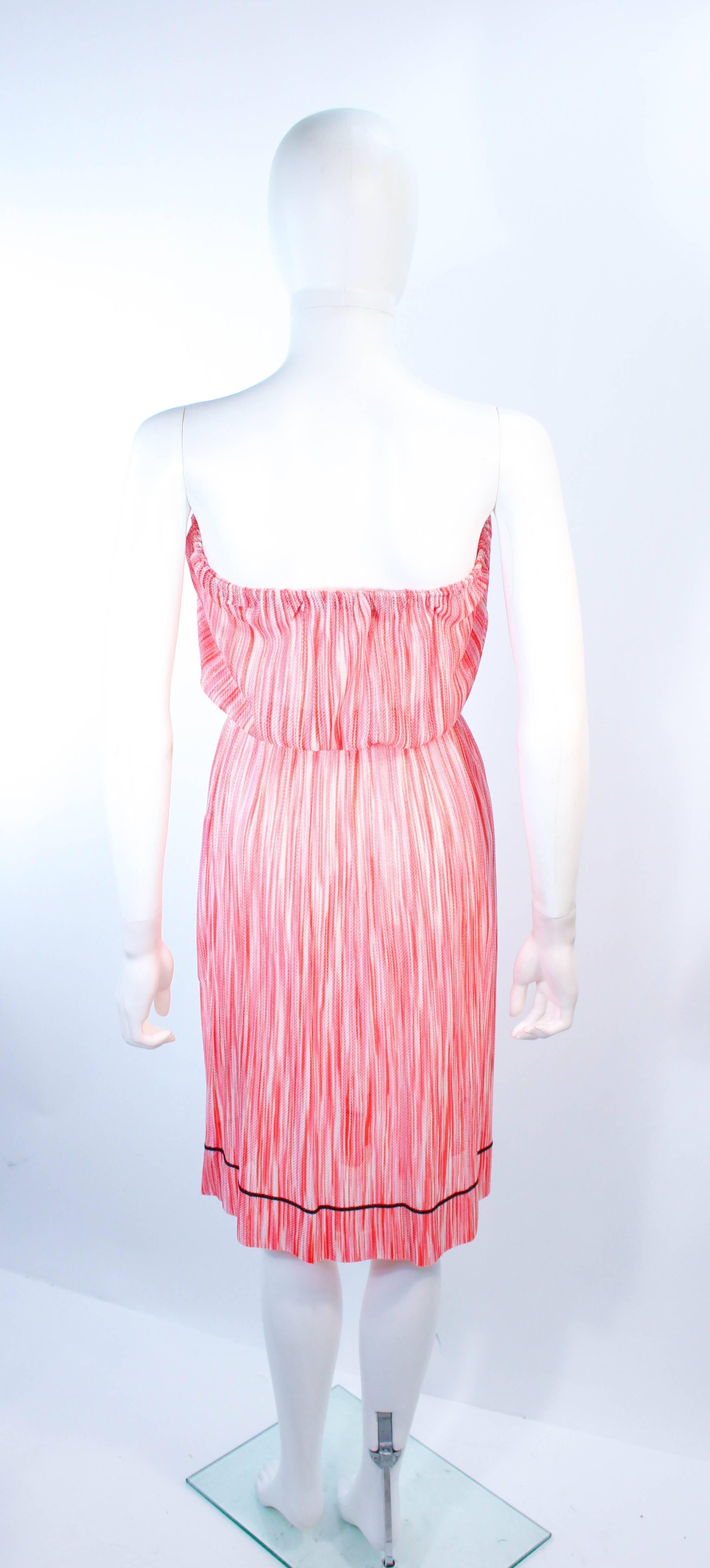 MISSONI White Orange and Pink Knit Strapless Dress Size 4 6 For Sale 2