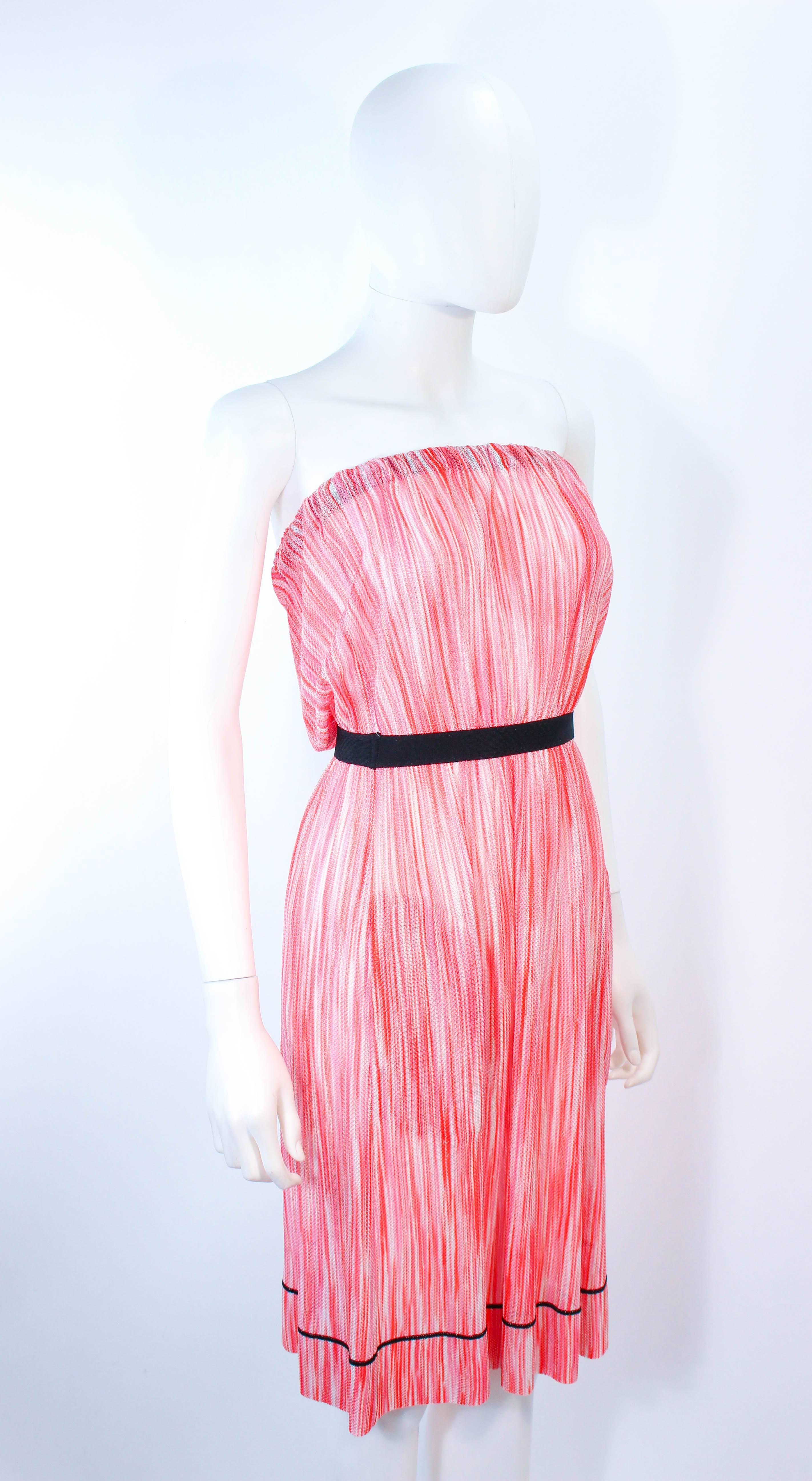 MISSONI White Orange and Pink Knit Strapless Dress Size 4 6 In Excellent Condition For Sale In Los Angeles, CA