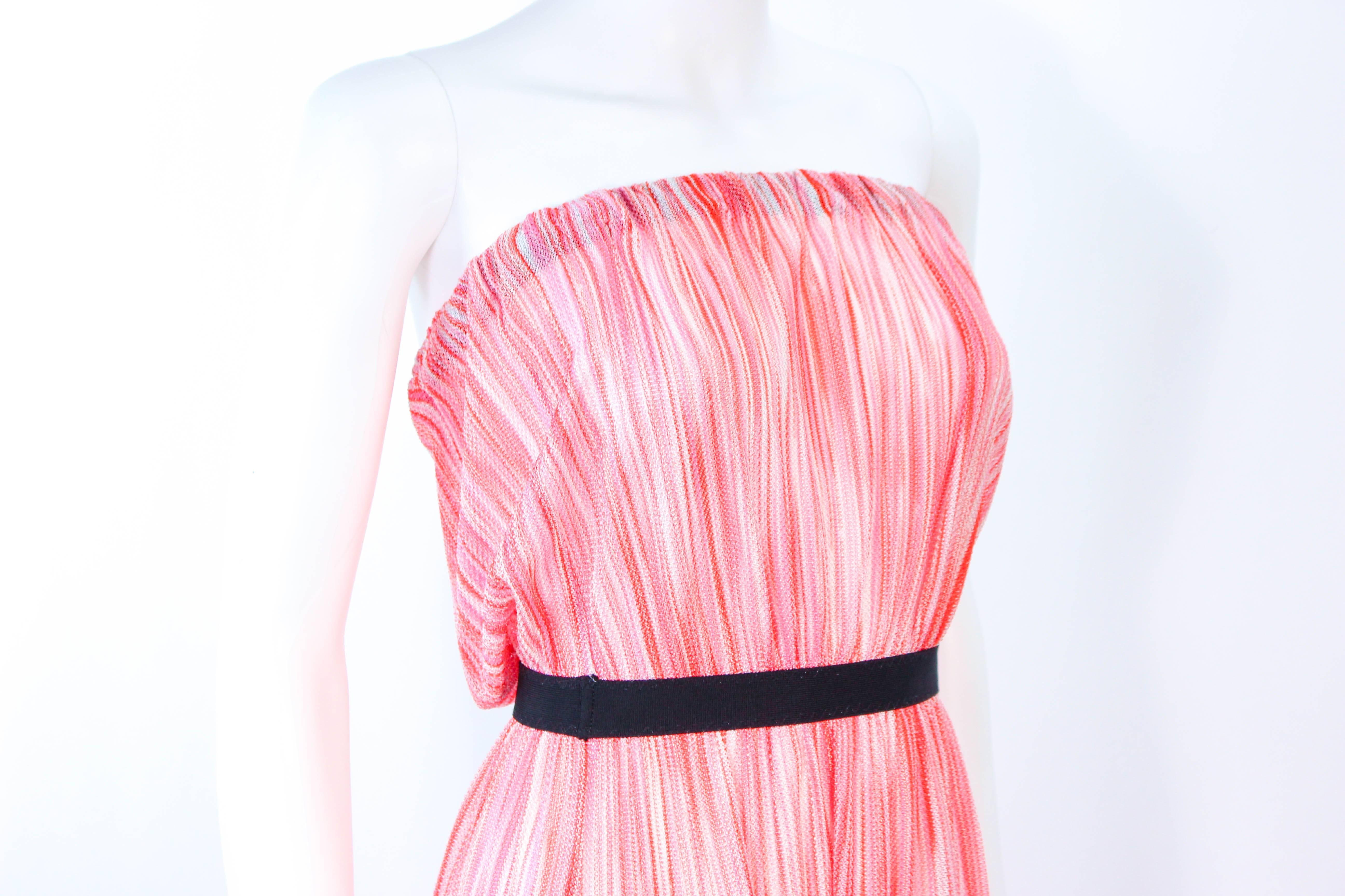 Women's MISSONI White Orange and Pink Knit Strapless Dress Size 4 6 For Sale