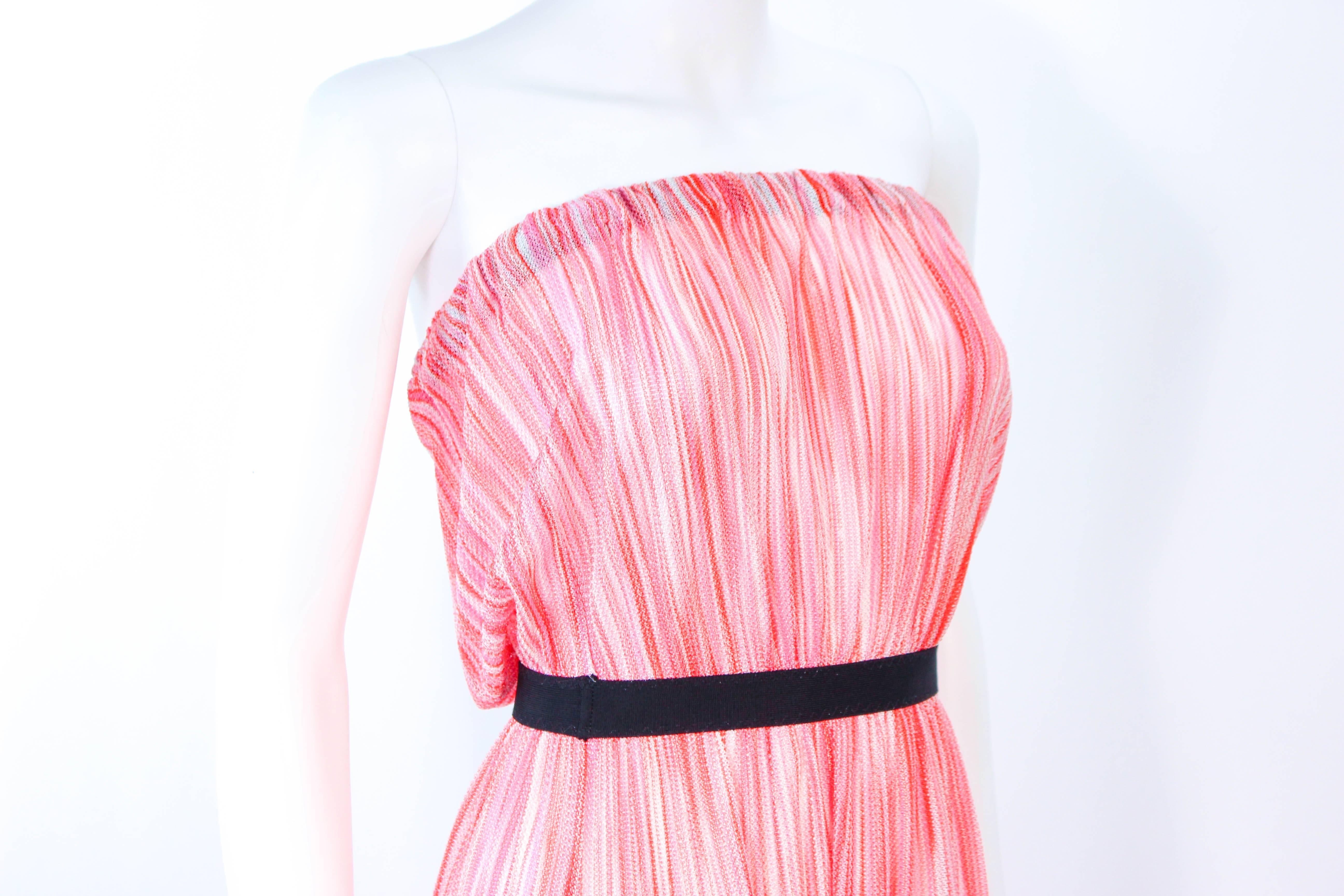 MISSONI Vestito senza spalline in maglia bianca, arancione e rosa taglia 4 6 in vendita 2