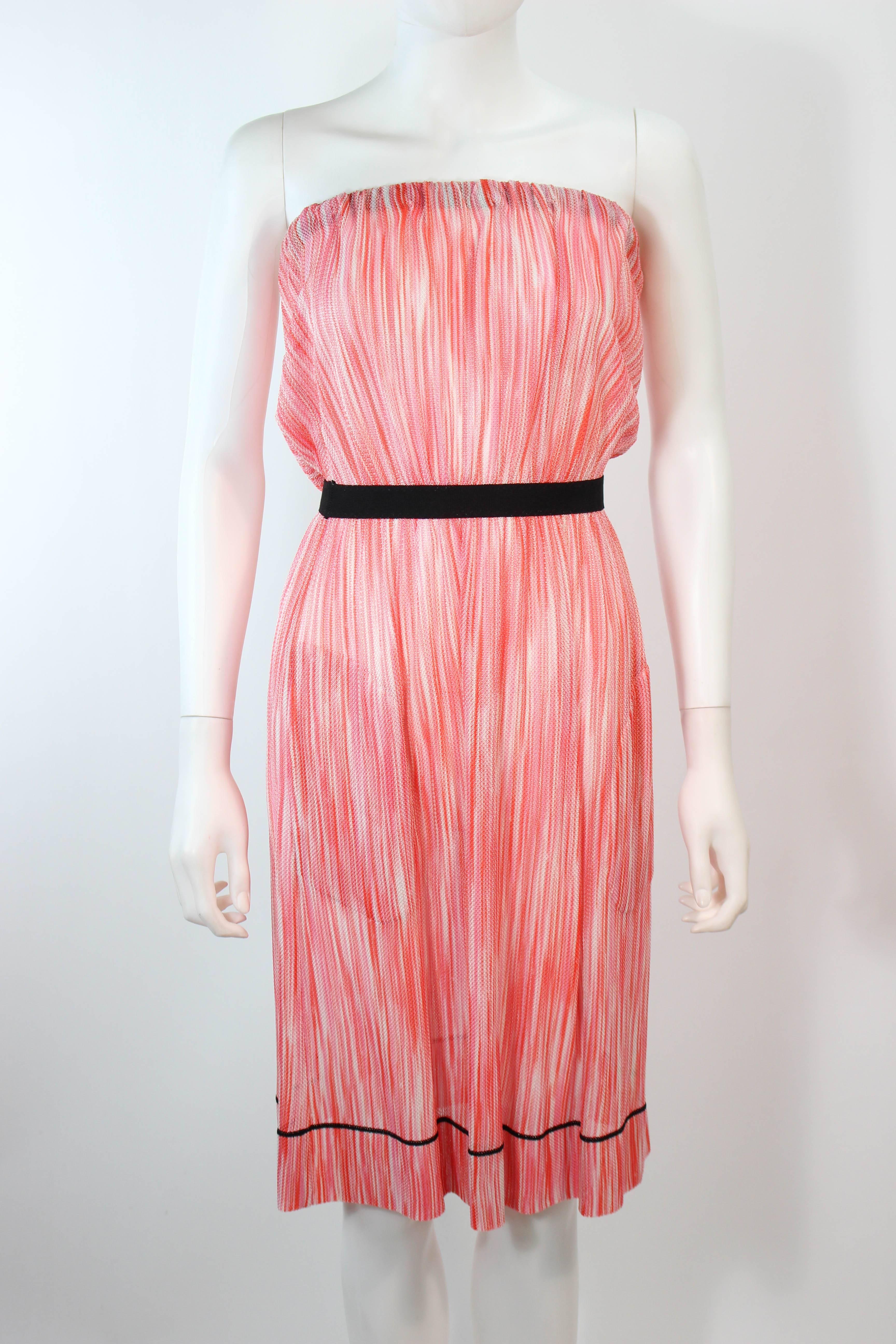 Rosa MISSONI Vestito senza spalline in maglia bianca, arancione e rosa taglia 4 6 in vendita