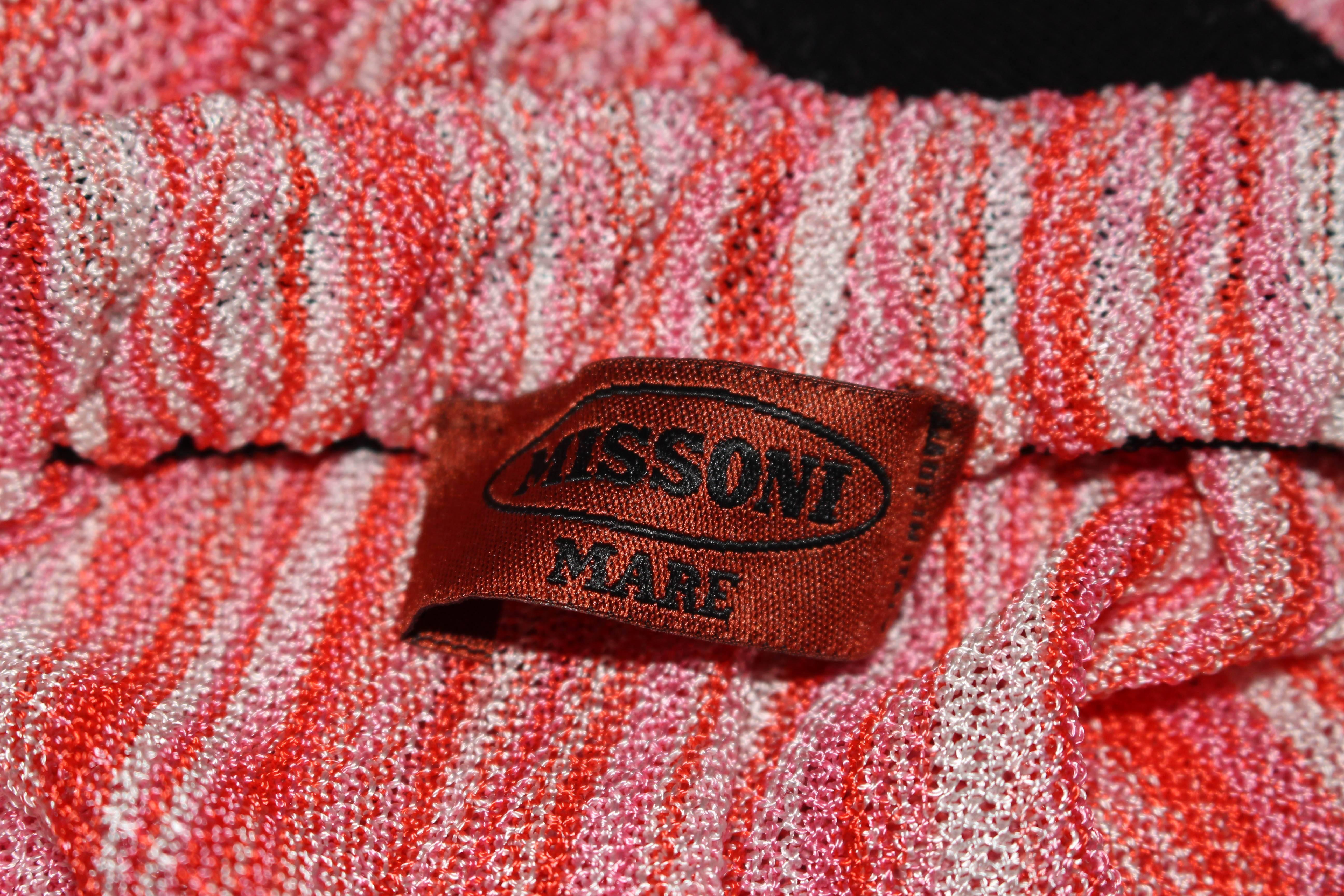 MISSONI Vestito senza spalline in maglia bianca, arancione e rosa taglia 4 6 in vendita 5