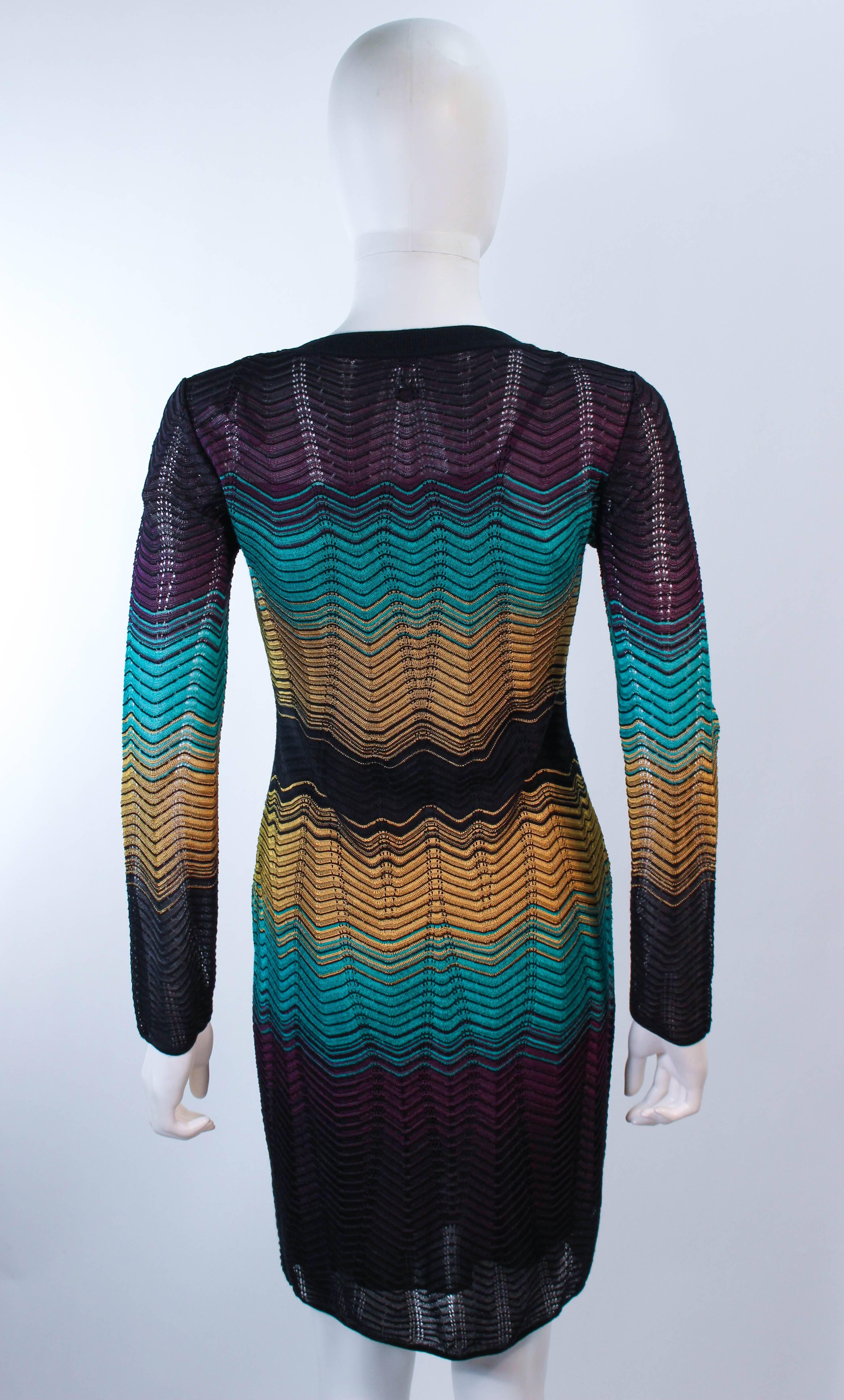 MISSONI NWT Navy and Mustard Zig Zag Knit Dress Size 40 For Sale at ...
