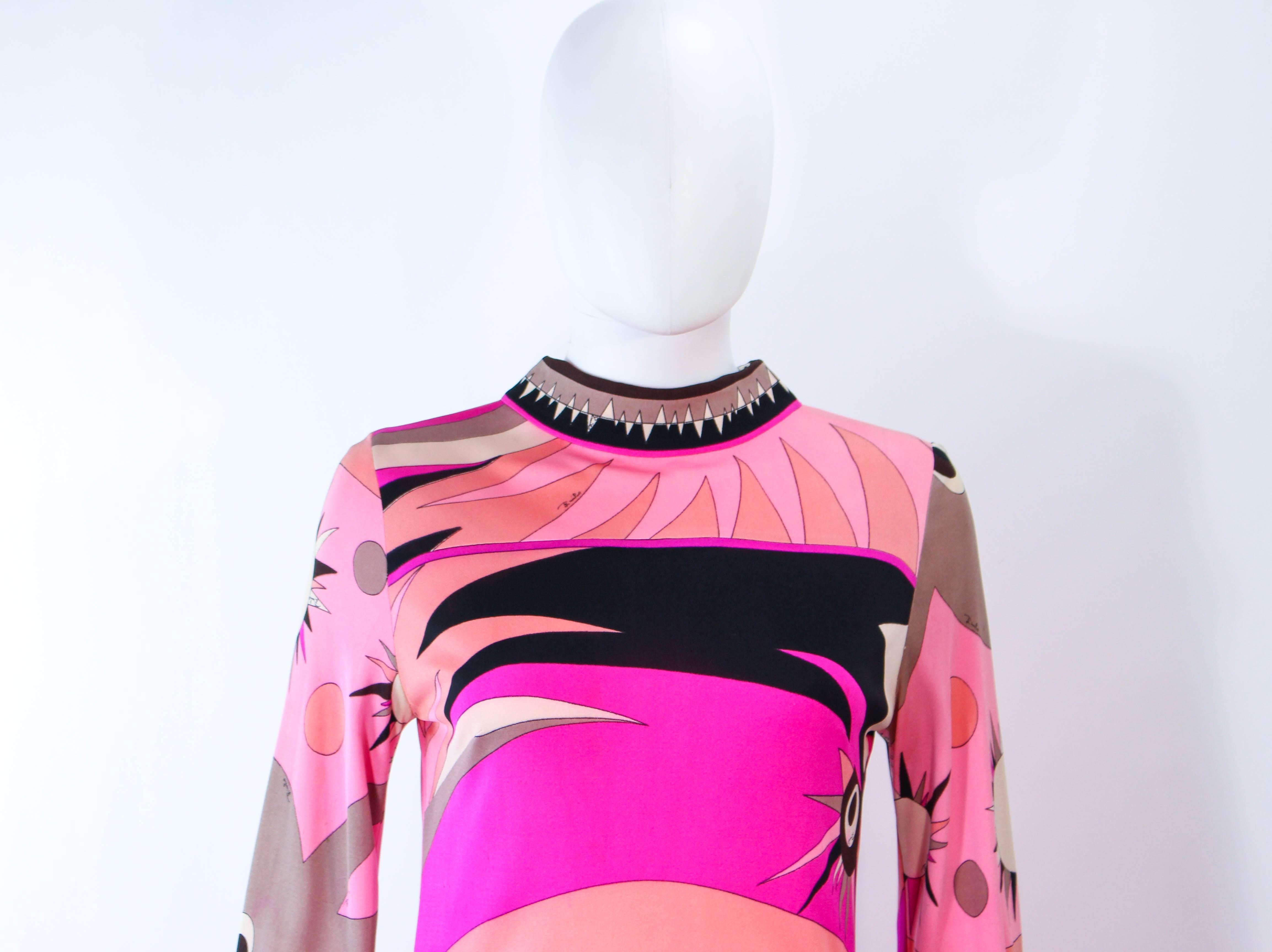 Women's EMILIO PUCCI 1960's Pink Abstract Print Stretch Dress Size 4 6 