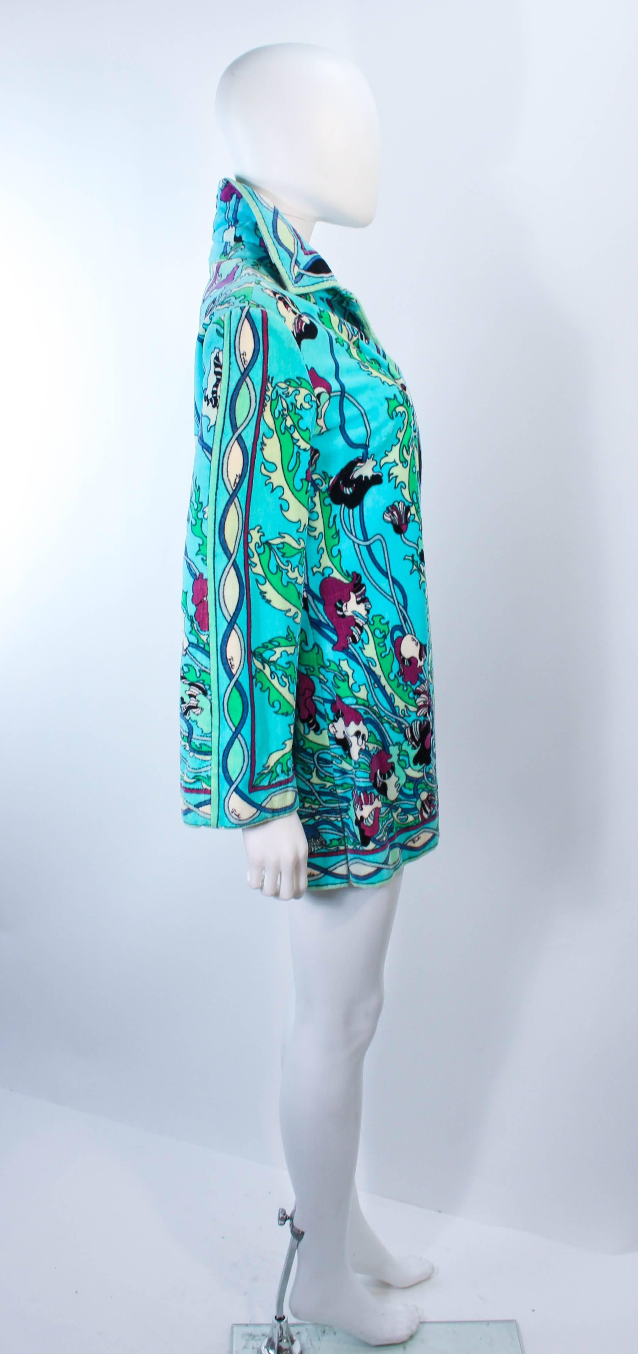 EMILIO PUCCI Vintage 1960's Terry Cloth Velour Swimsuit Cover Up Size 2 4 In Excellent Condition In Los Angeles, CA