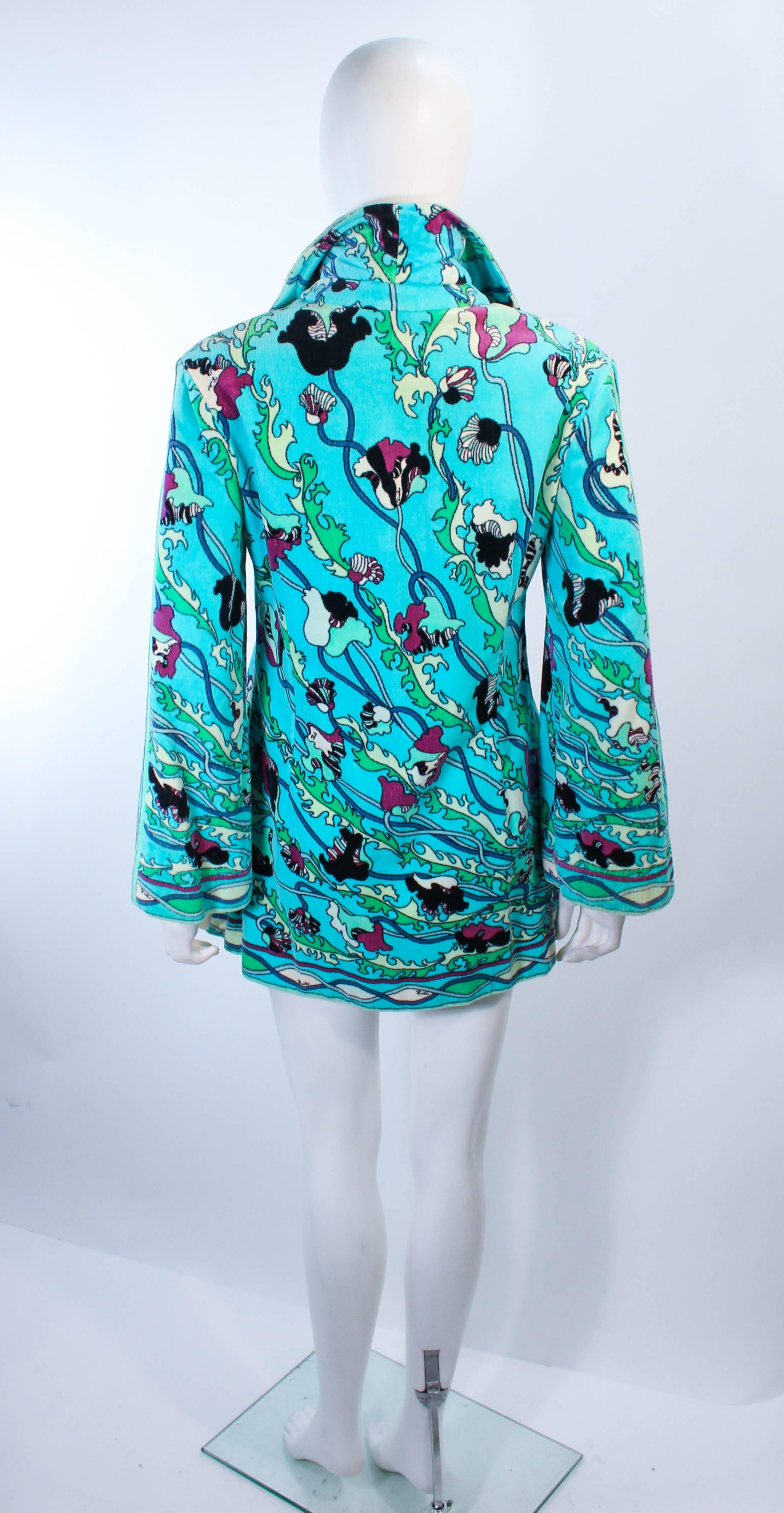 Women's EMILIO PUCCI Vintage 1960's Terry Cloth Velour Swimsuit Cover Up Size 2 4