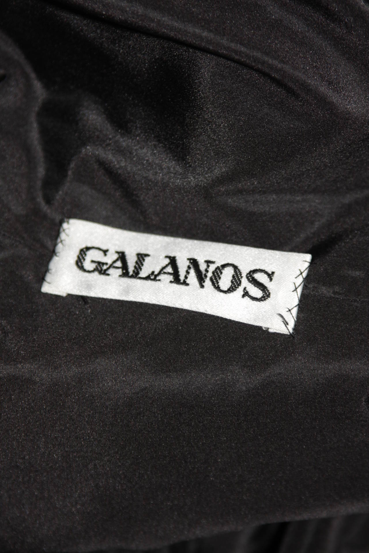 Galanos Black Velvet and Silk Flaired Skirt Cocktail Dress Size 2-4 6