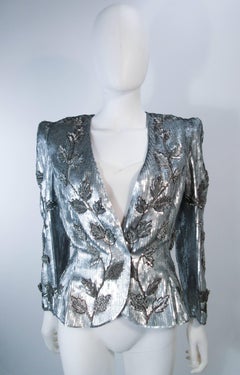 CAROLINA HERRERA Silver Beaded and Sequin Jacket with Top 8 10