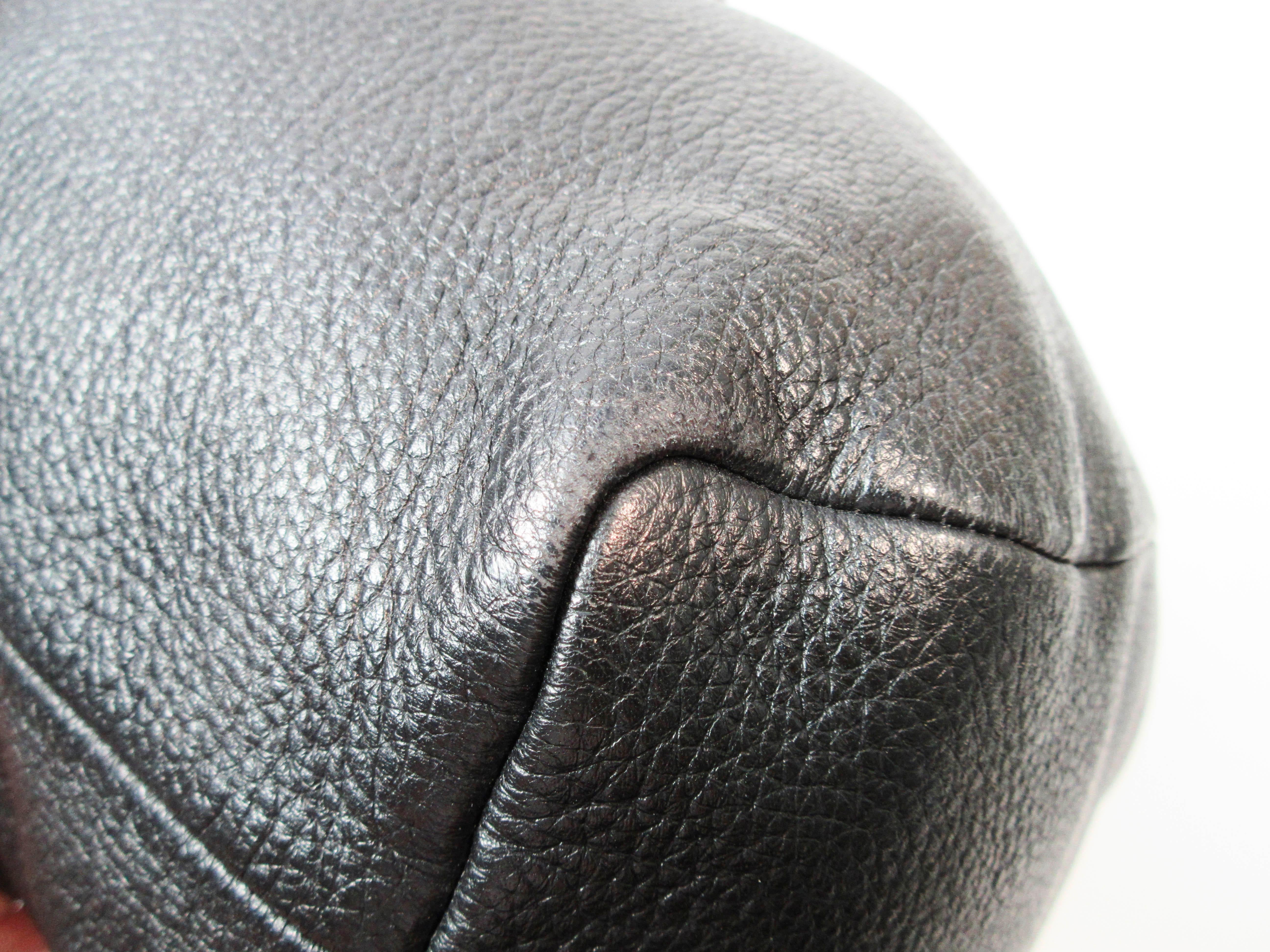 OSCAR DE LA RENTA Large Black Leather Hobo with Beaded Strap  6