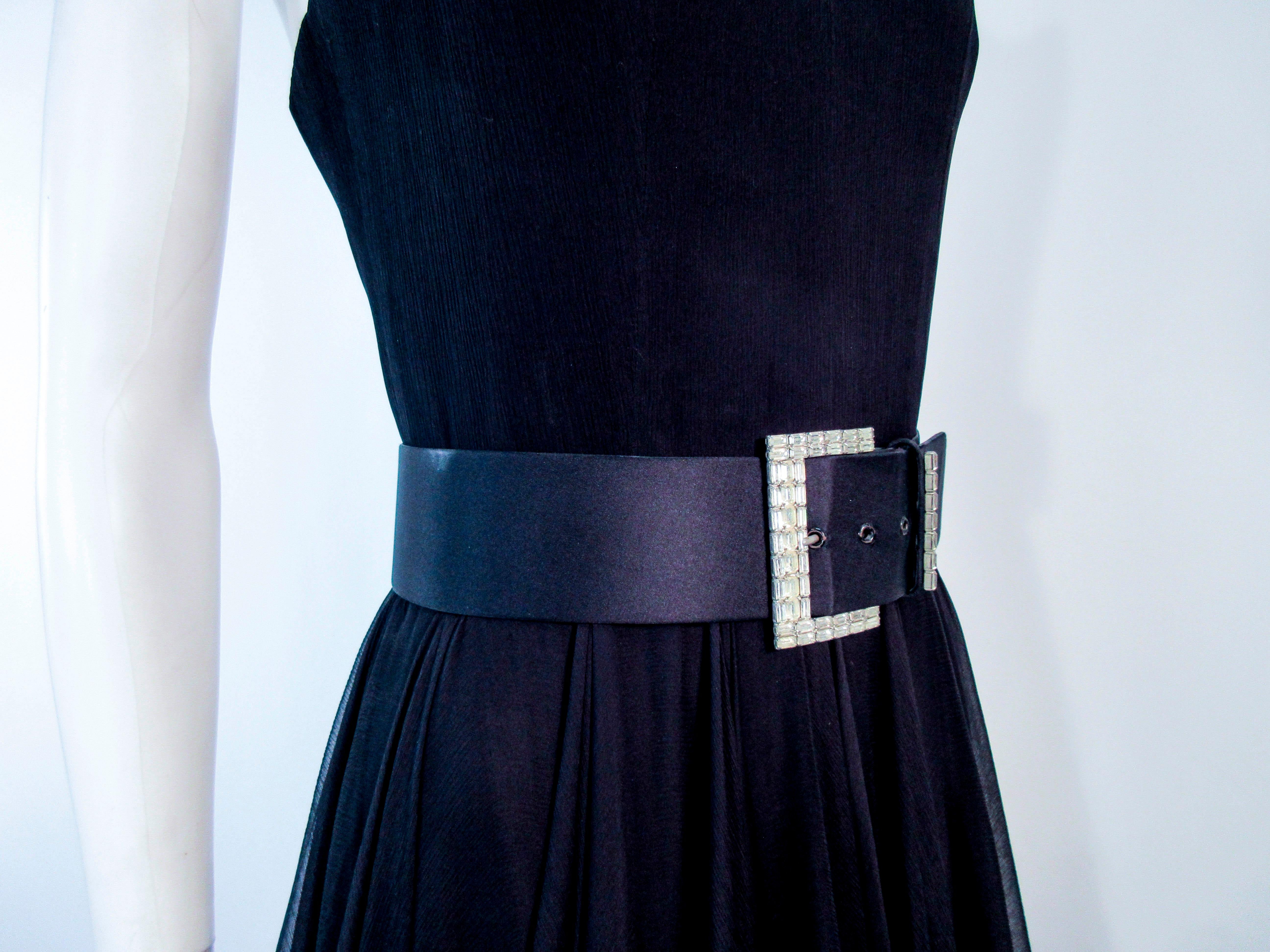 ELIZABETH MASON COUTURE 'LIZETTE' Black Silk Chiffon Gown  For Sale 5