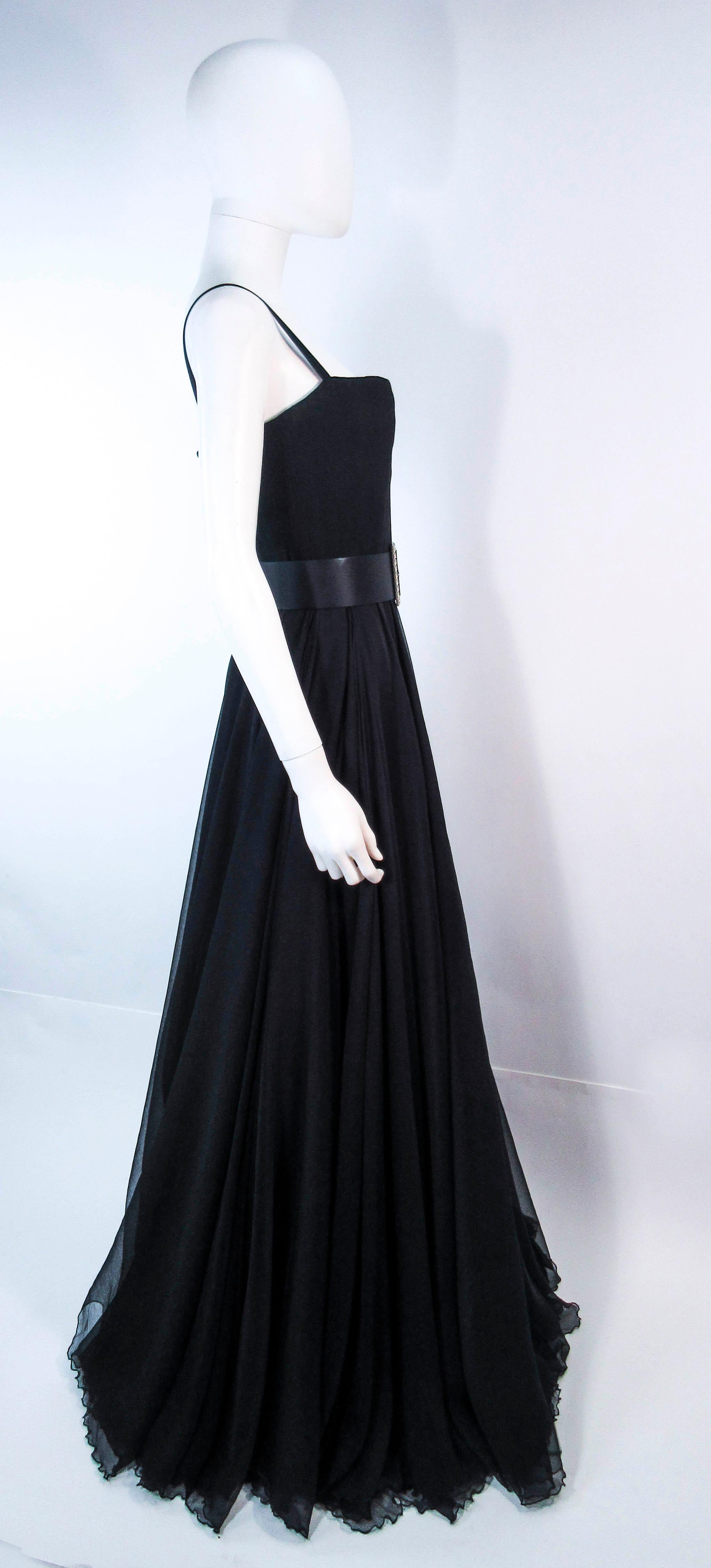 ELIZABETH MASON COUTURE 'LIZETTE' Black Silk Chiffon Gown  For Sale 6