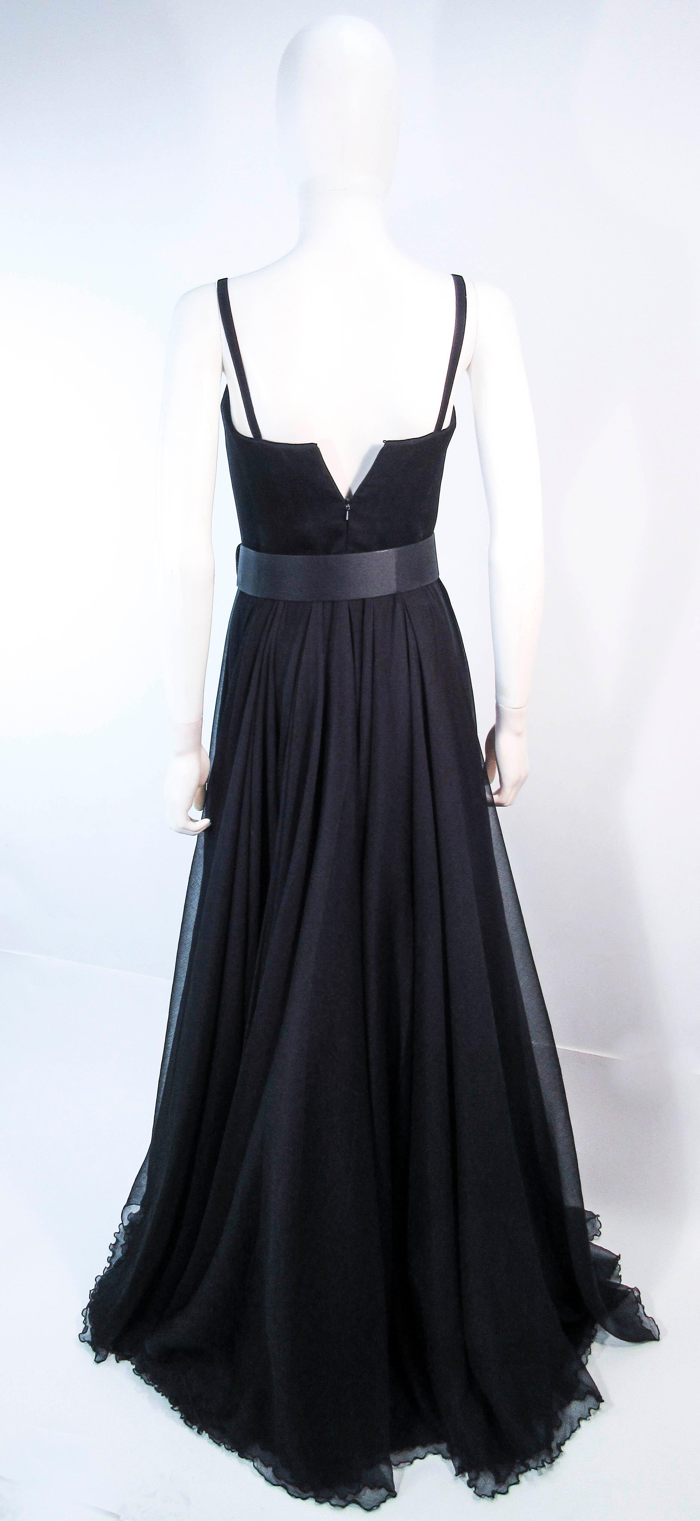 ELIZABETH MASON COUTURE 'LIZETTE' Black Silk Chiffon Gown  For Sale 7