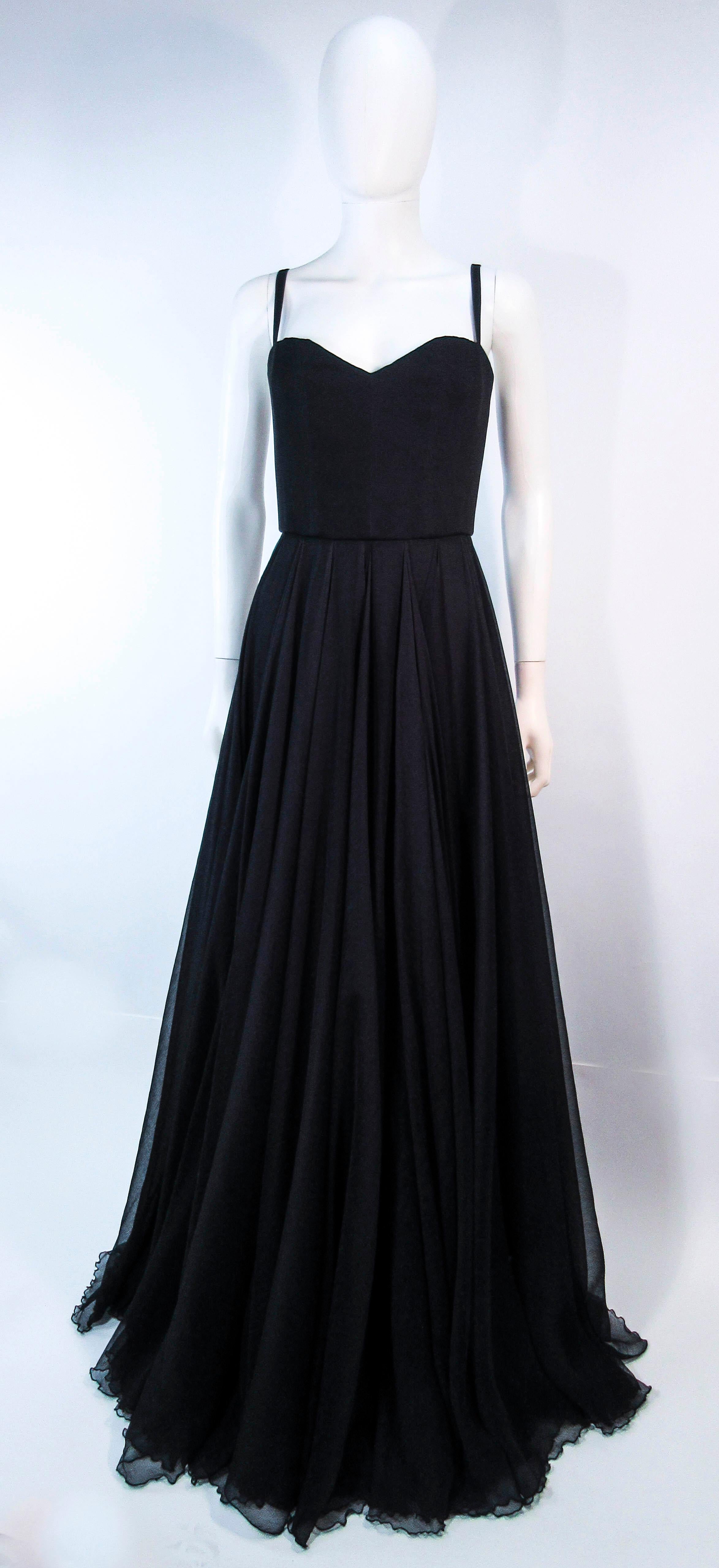 ELIZABETH MASON COUTURE 'LIZETTE' Black Silk Chiffon Gown  For Sale 1