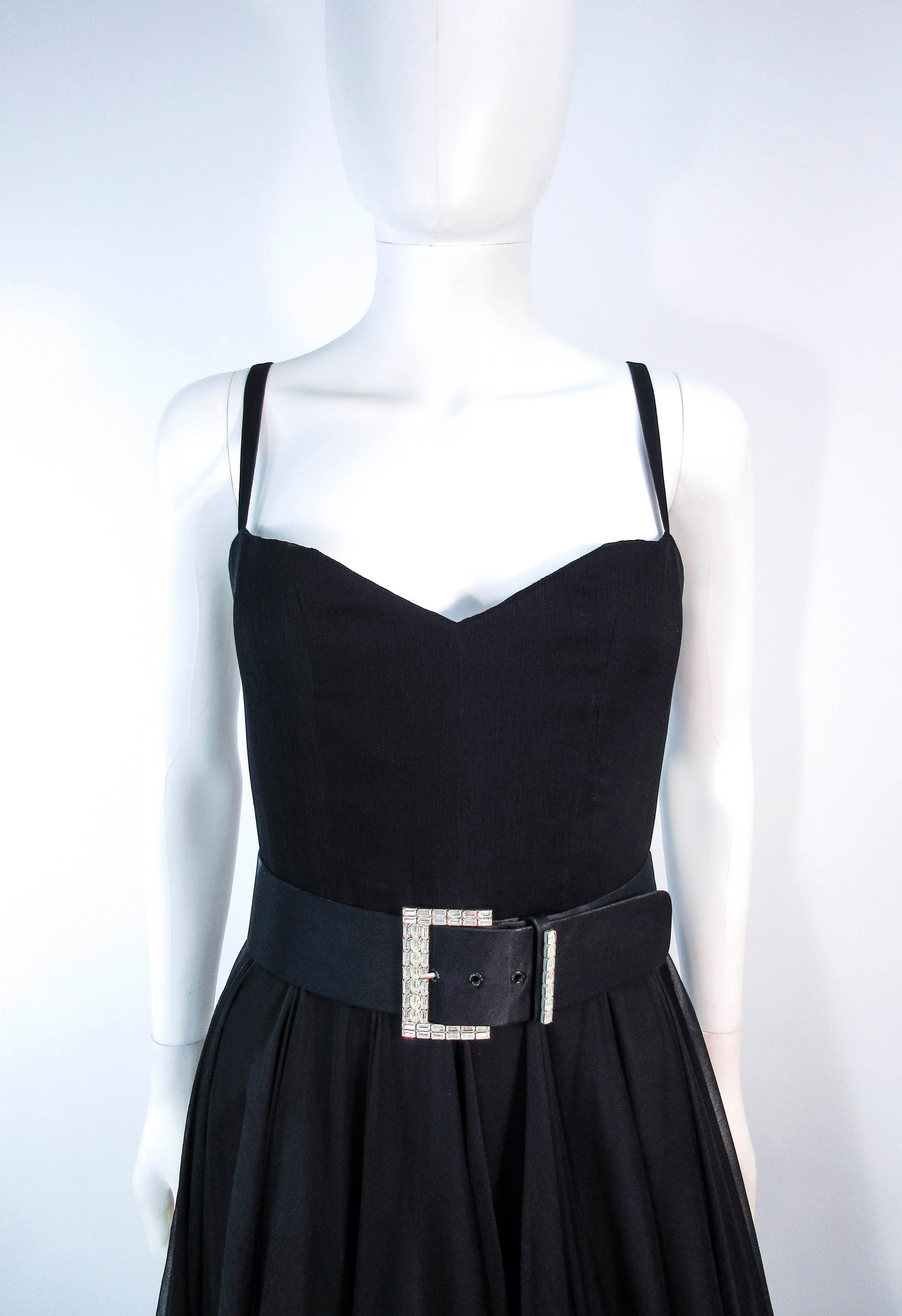 ELIZABETH MASON COUTURE 'LIZETTE' Black Silk Chiffon Gown  In New Condition For Sale In Los Angeles, CA
