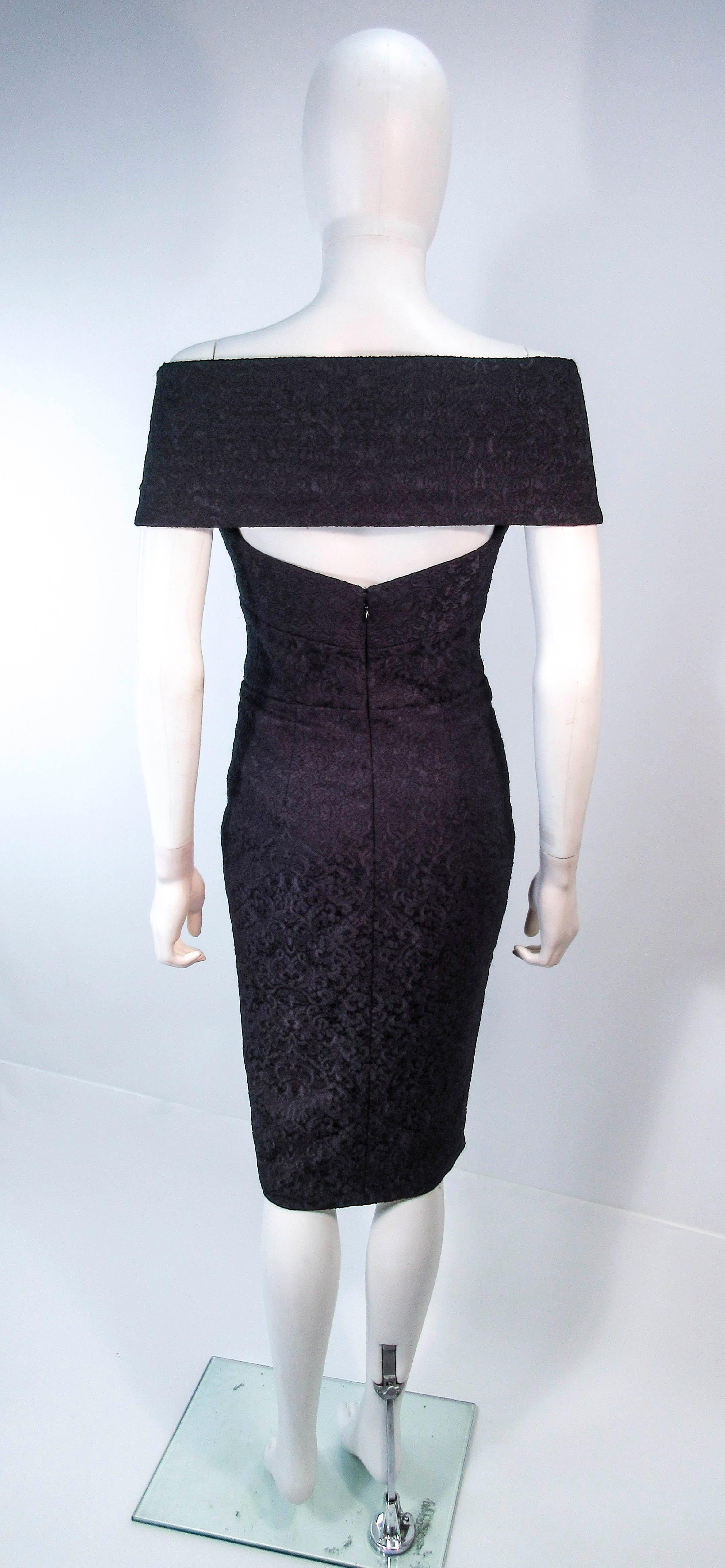 ELIZABETH MASON COUTURE 'MARIA' Black Stretch Lace Cocktail Dress Made to Order For Sale 6
