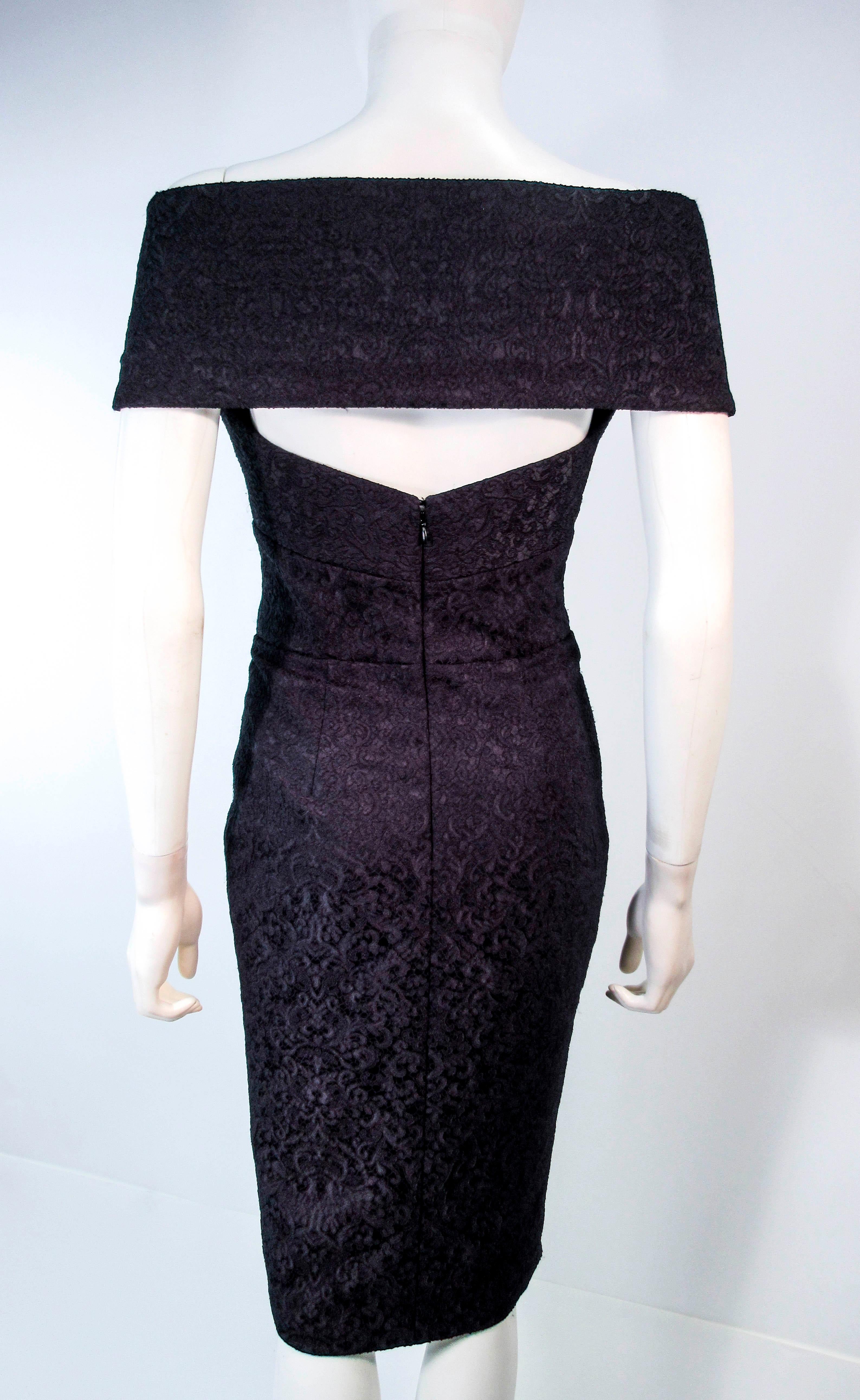 ELIZABETH MASON COUTURE 'MARIA' Black Stretch Lace Cocktail Dress Made to Order For Sale 7