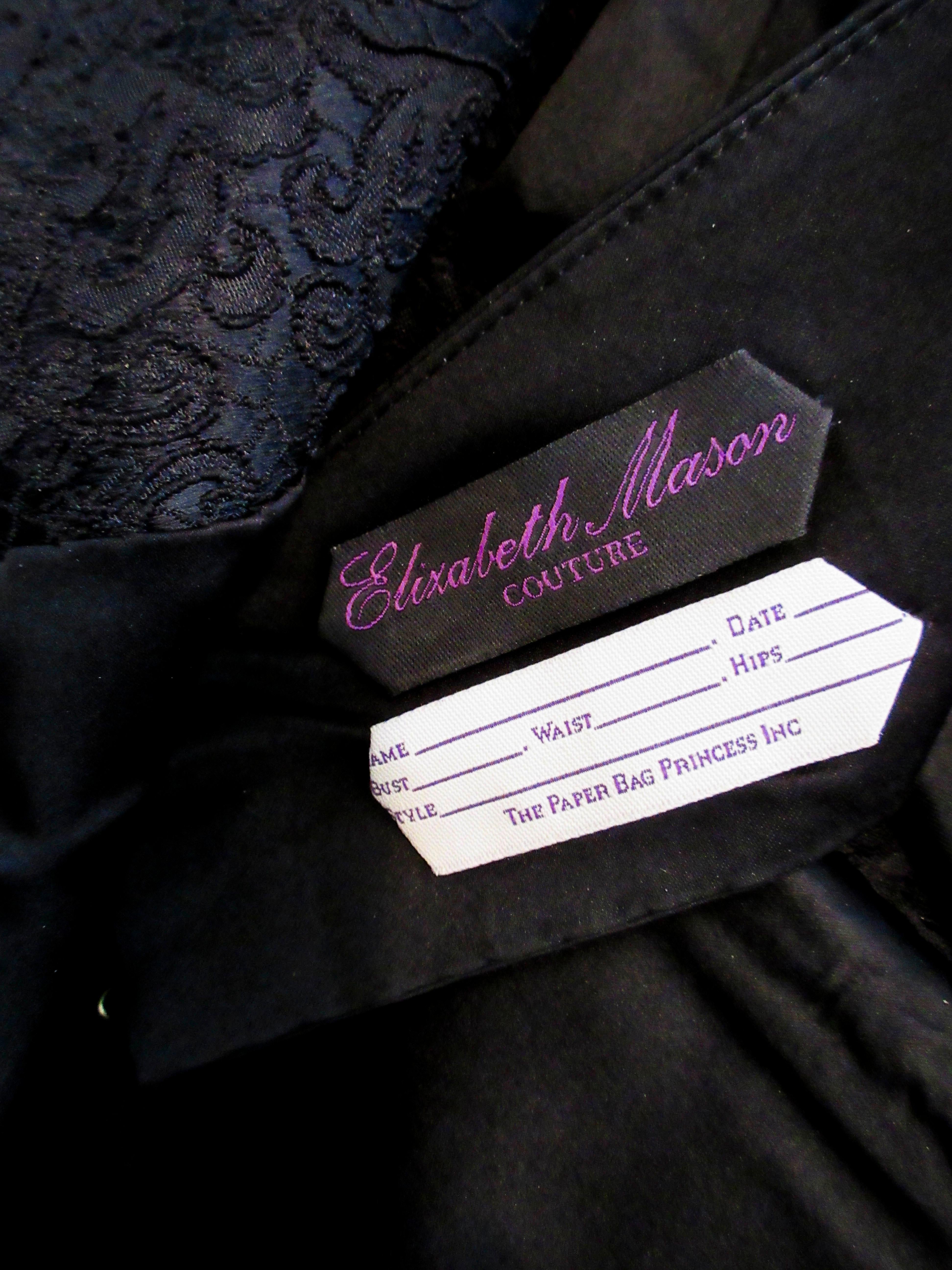 ELIZABETH MASON COUTURE 'MARIA' Schwarzes Cocktailkleid aus Stretch-Spitze auf Bestellung im Angebot 9